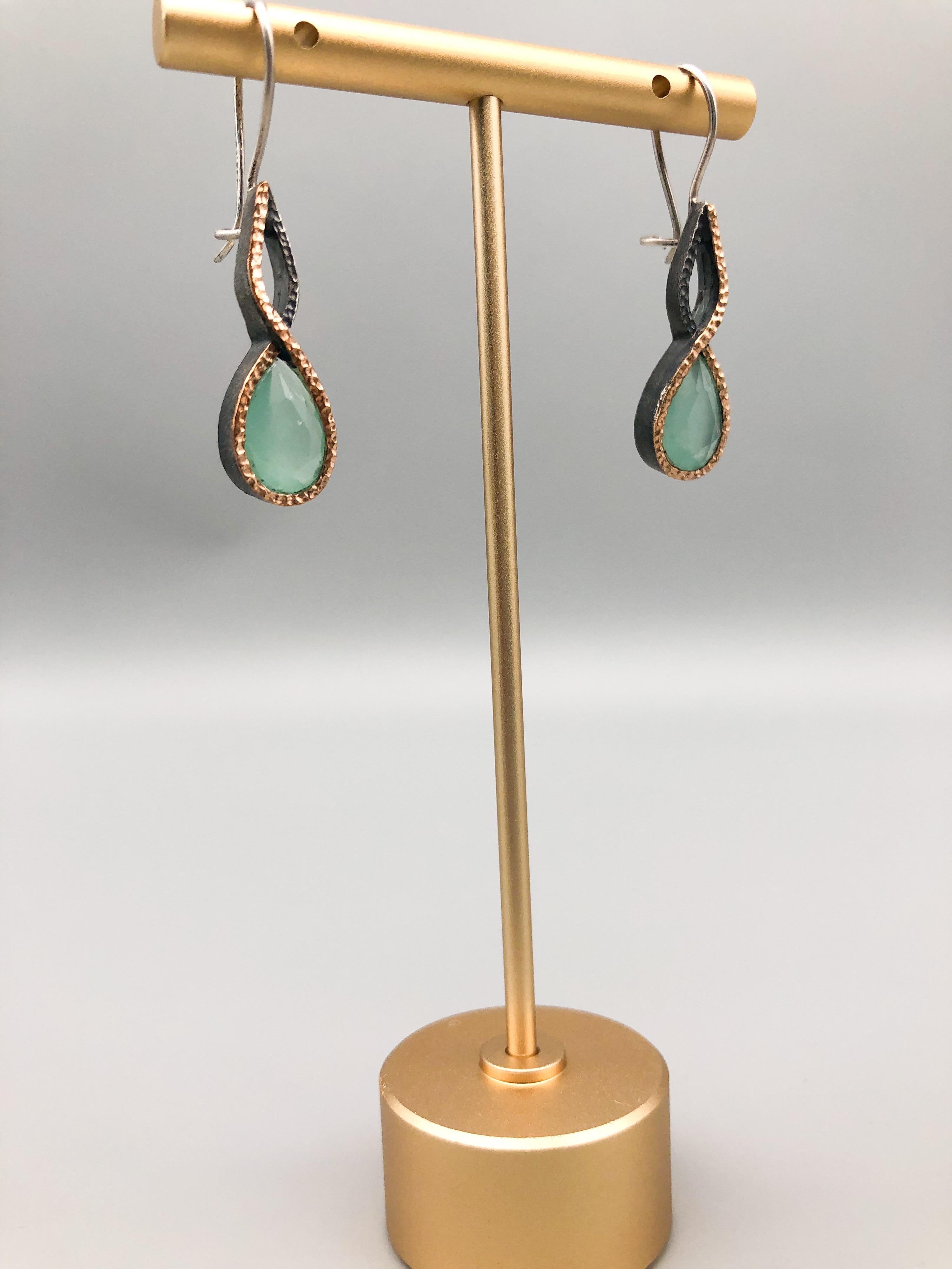 A.Jeschel Aquamarine twisted drop earrings For Sale 2