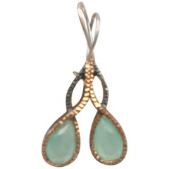 A.Jeschel Aquamarine twisted drop earrings