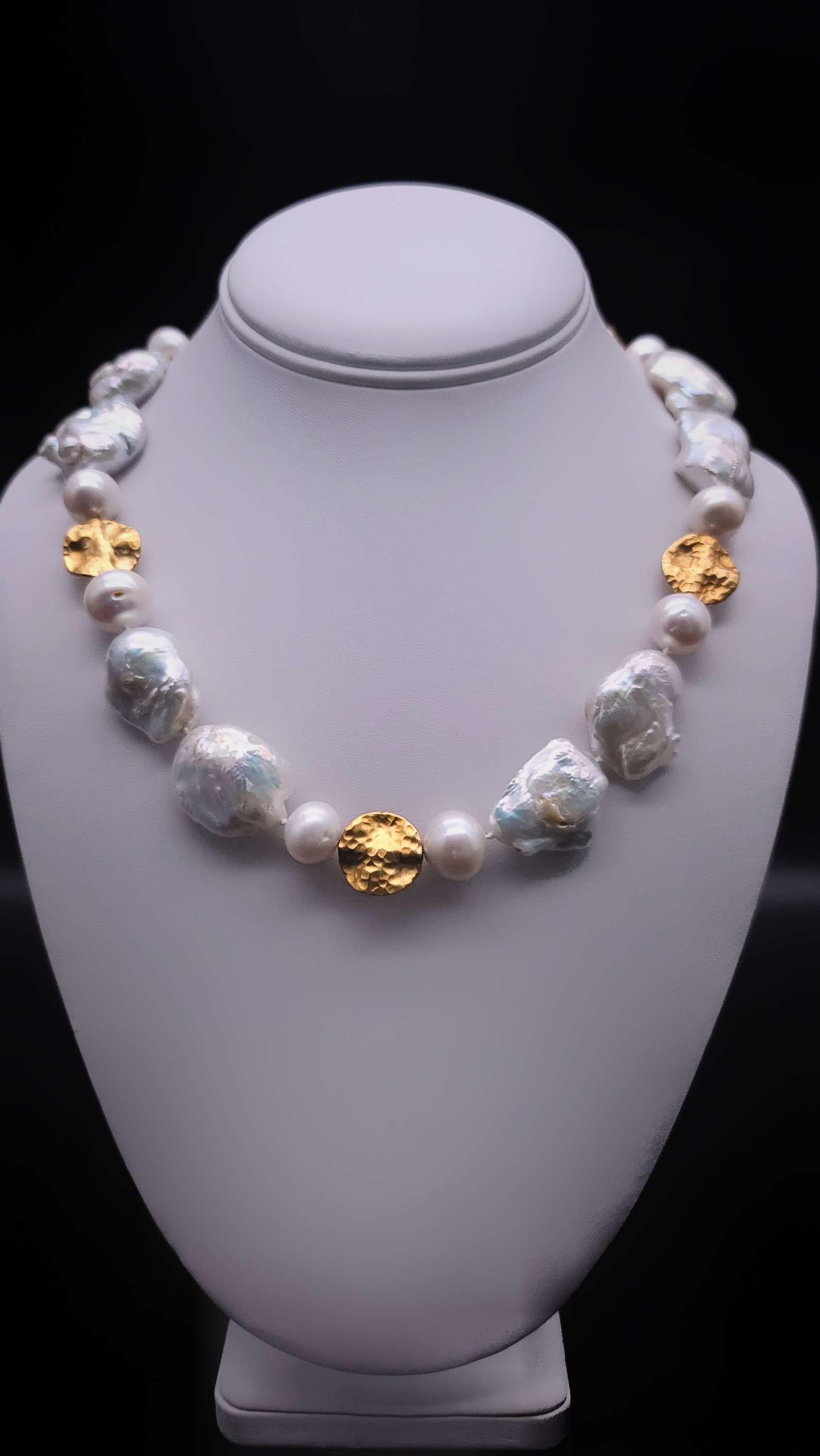 A.jeschel Stunning Baroque Pearl Necklace. For Sale 4