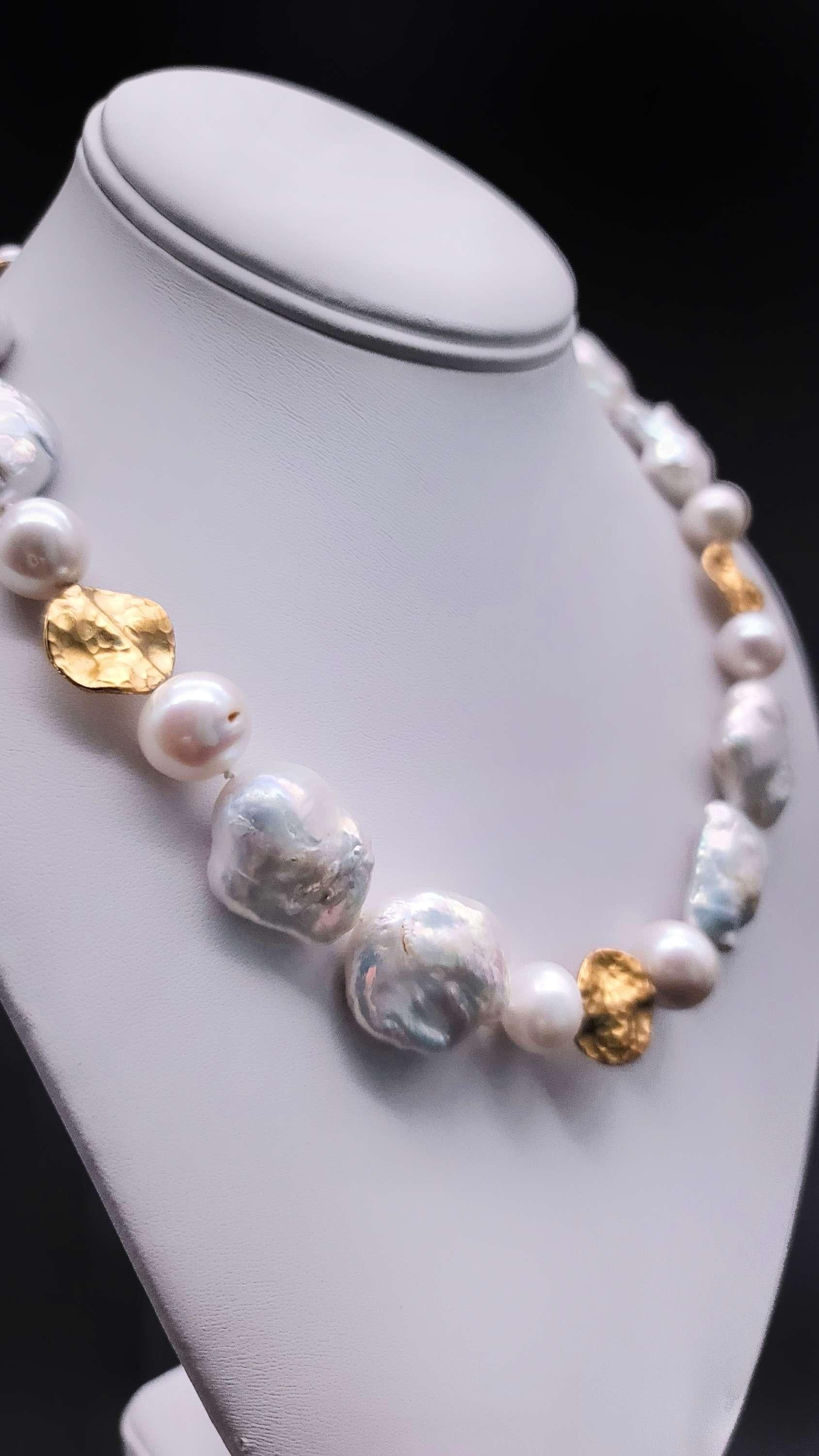 Contemporary A.jeschel Stunning Baroque Pearl Necklace. For Sale
