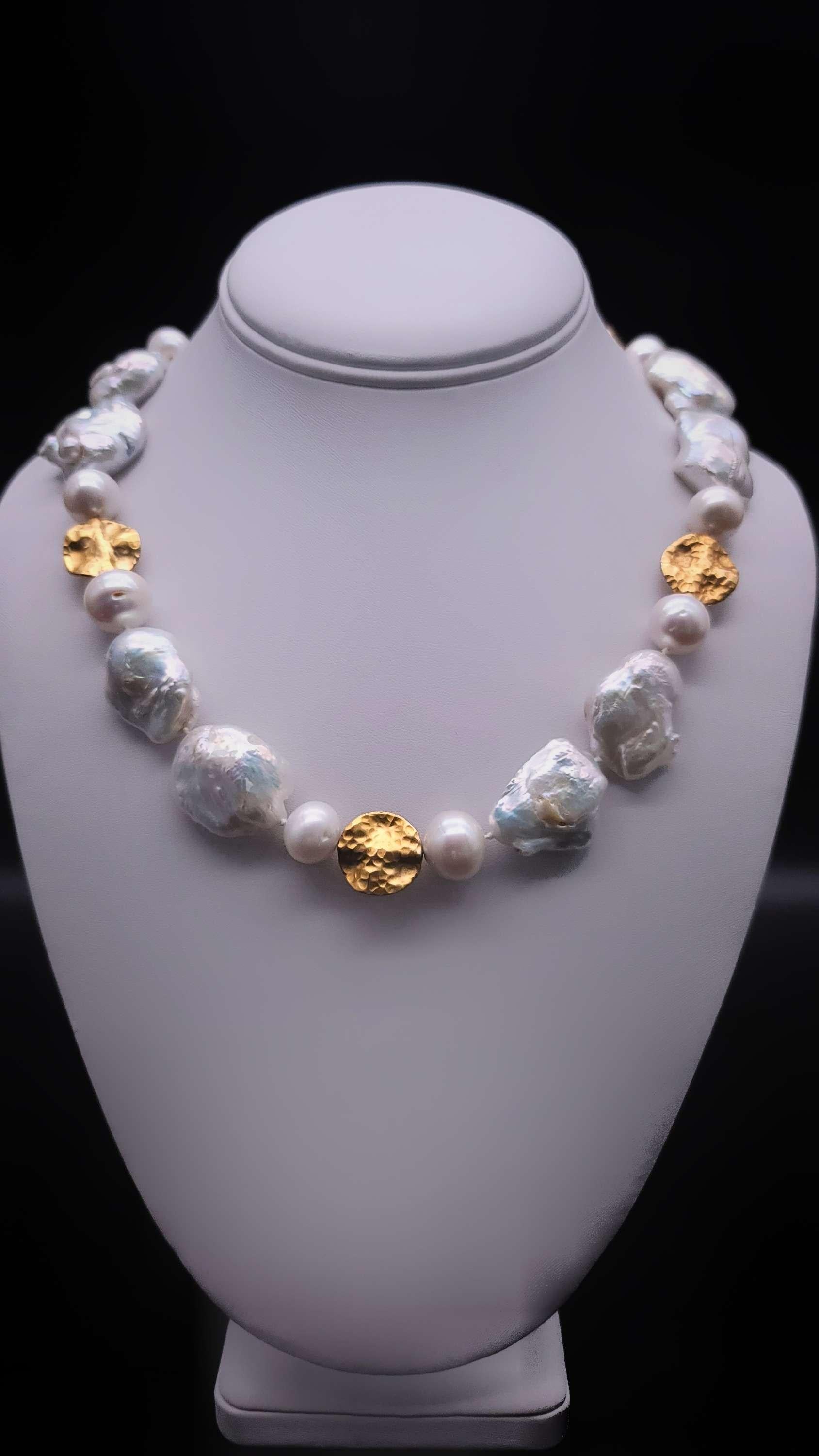 A.jeschel Stunning Baroque Pearl Necklace. For Sale 1