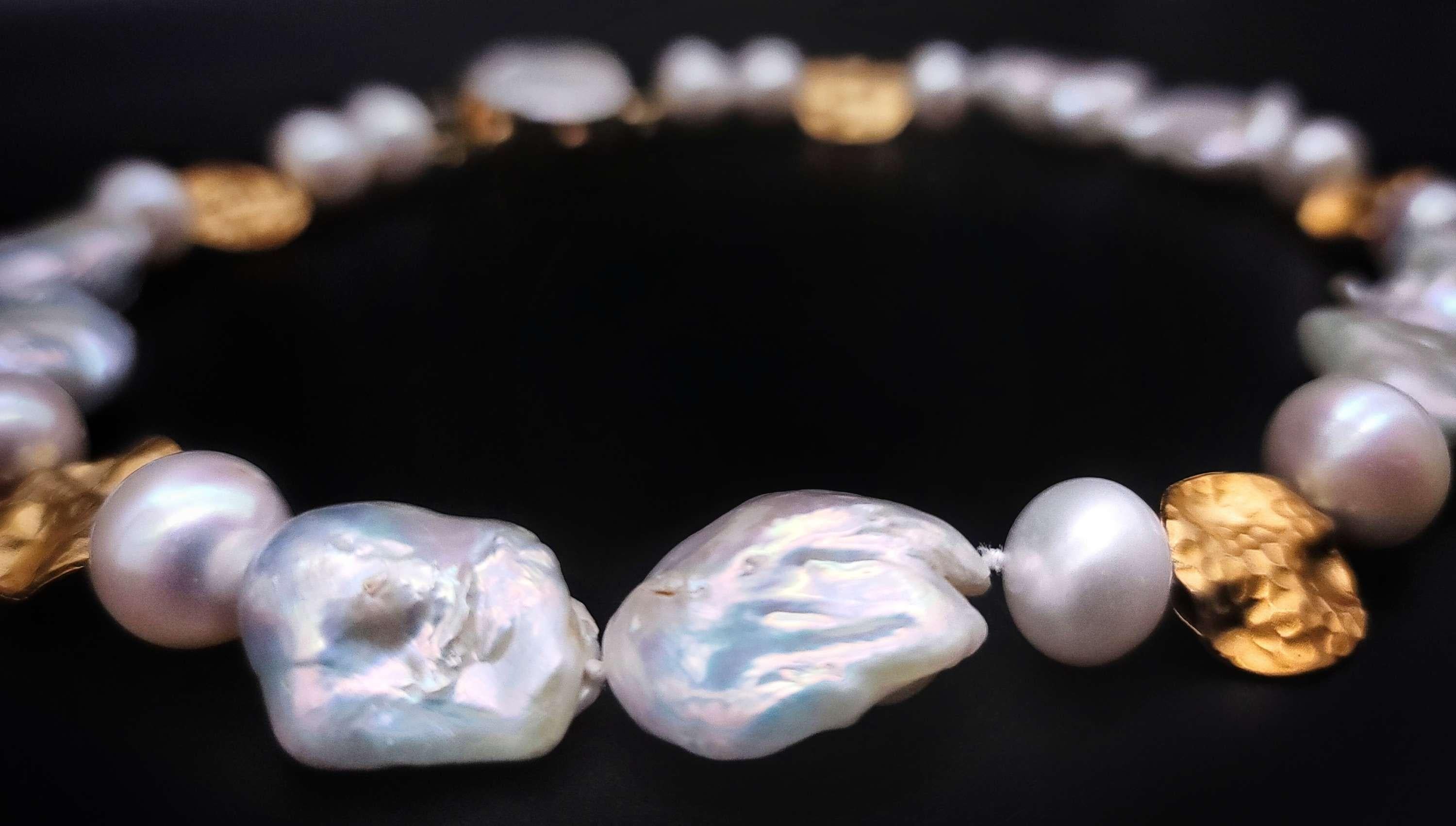 A.jeschel Stunning Baroque Pearl Necklace. For Sale 3