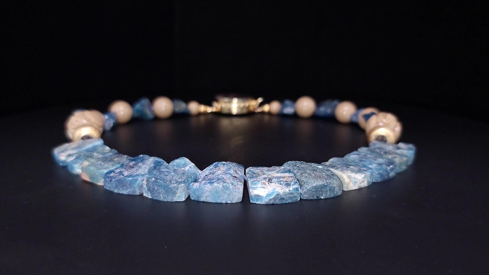 A.Jeschel Blue Apatite & Bamboo Necklace For Sale 4