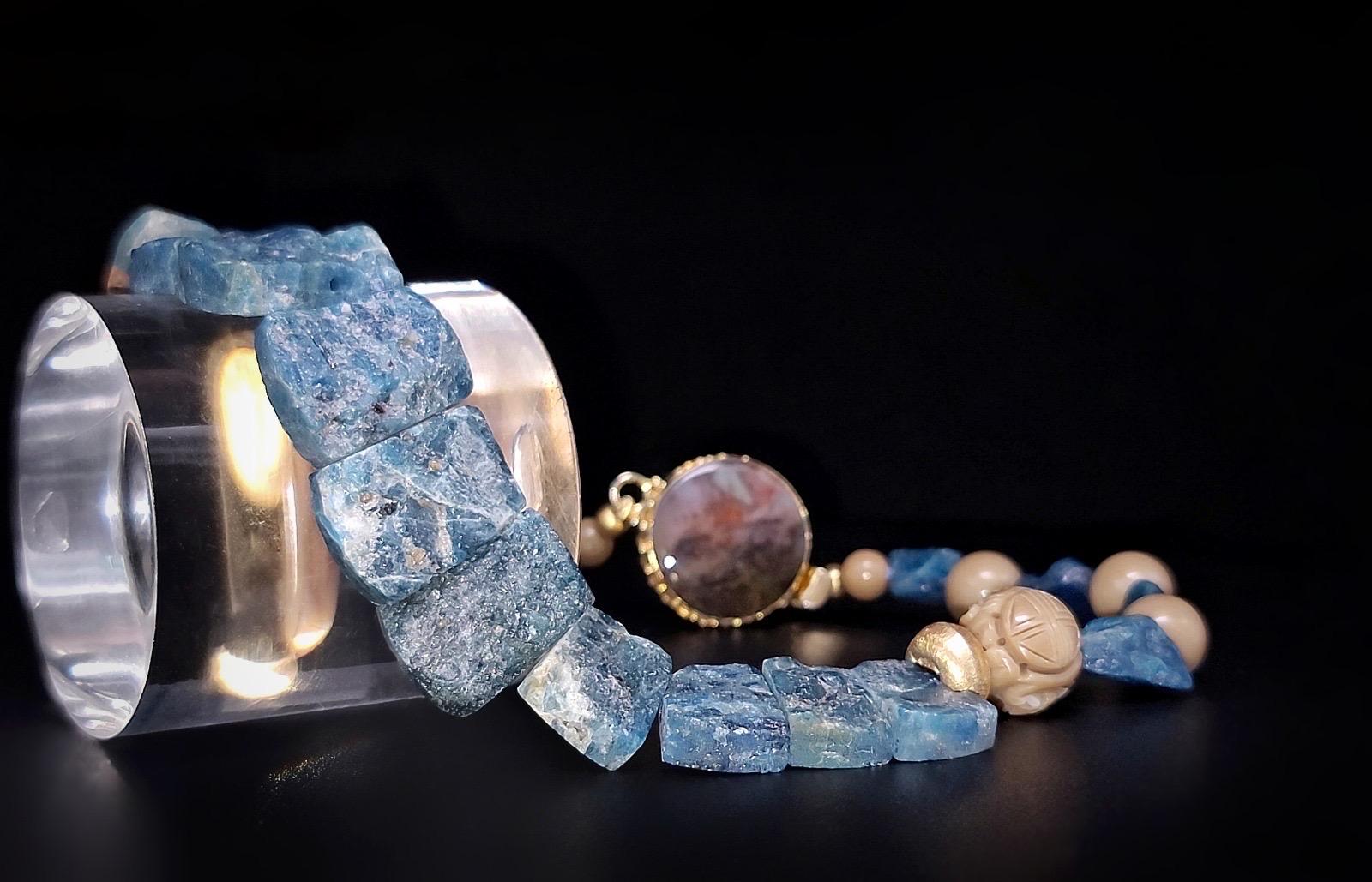 A.Jeschel Blue Apatite & Bamboo Necklace For Sale 8