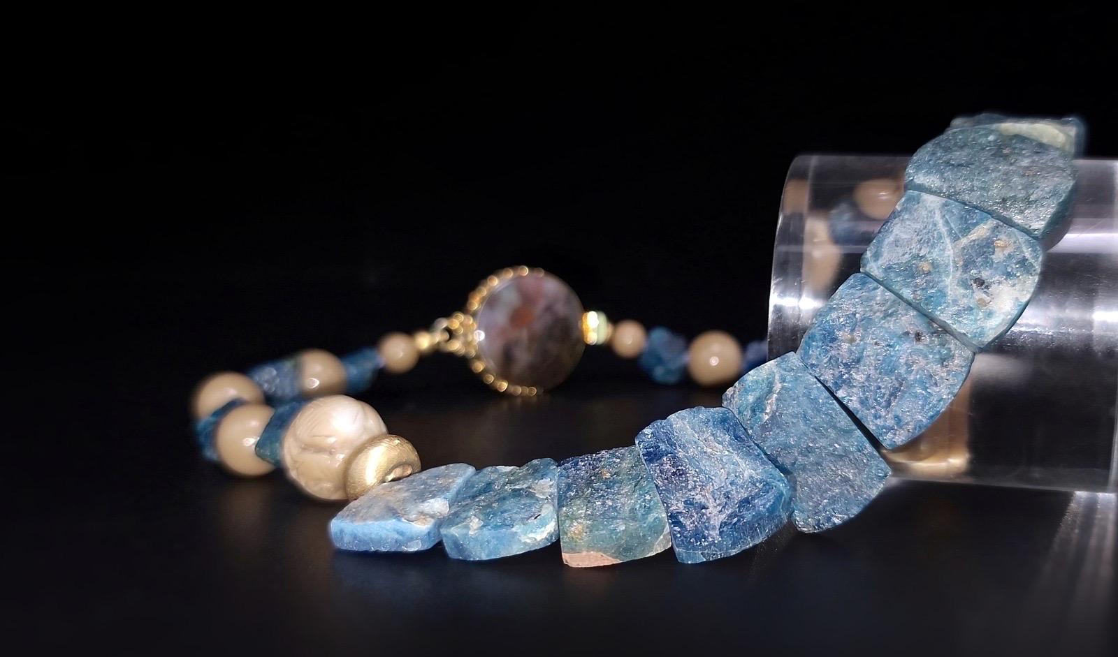 A.Jeschel Blue Apatite & Bamboo Necklace For Sale 9