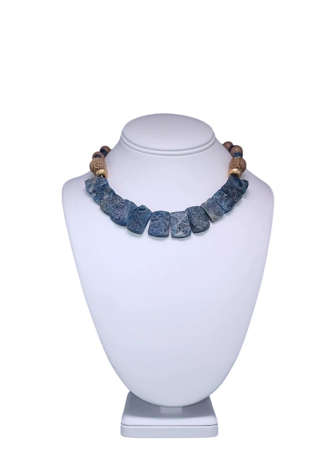 A.Jeschel Blue Apatite & Bamboo Necklace For Sale 11