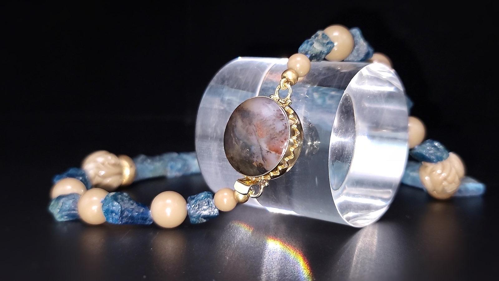 A.Jeschel Blue Apatite & Bamboo Necklace For Sale 12