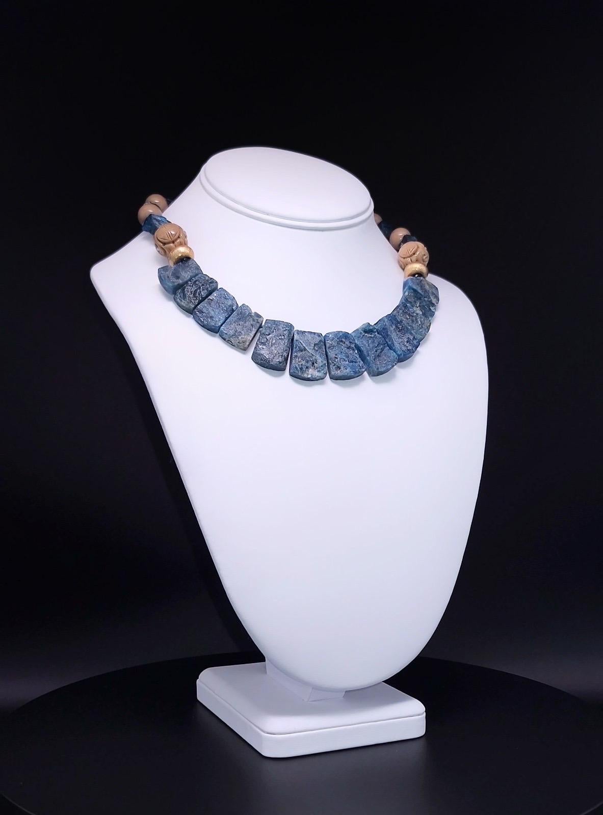 Contemporary A.Jeschel Blue Apatite & Bamboo Necklace For Sale