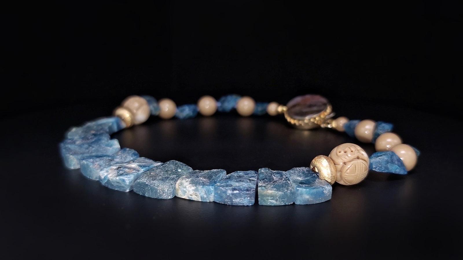 A.Jeschel Blue Apatite & Bamboo Necklace For Sale 1