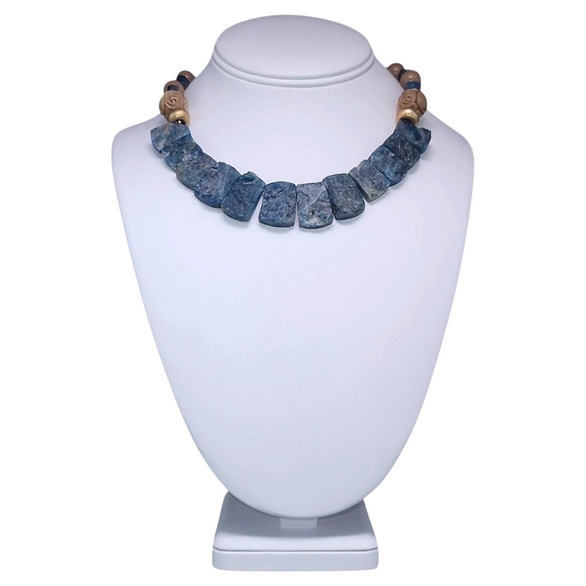 A.Jeschel Blue Apatite & Bamboo Necklace For Sale