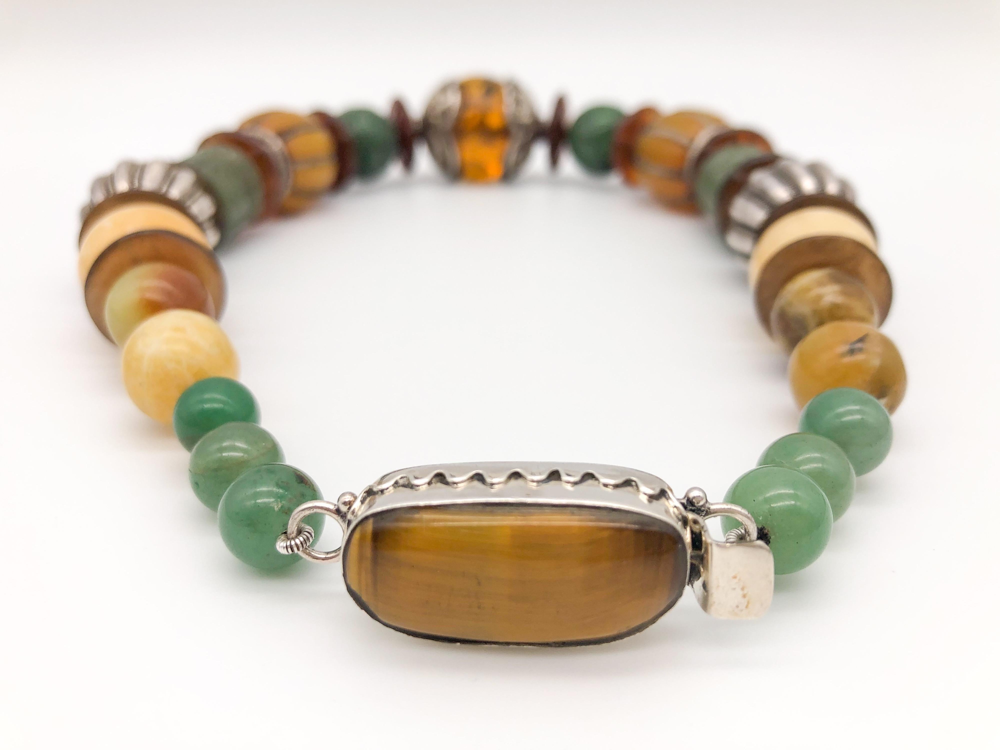 A.Jeschel Bold Amber and carved Jade necklace. 3