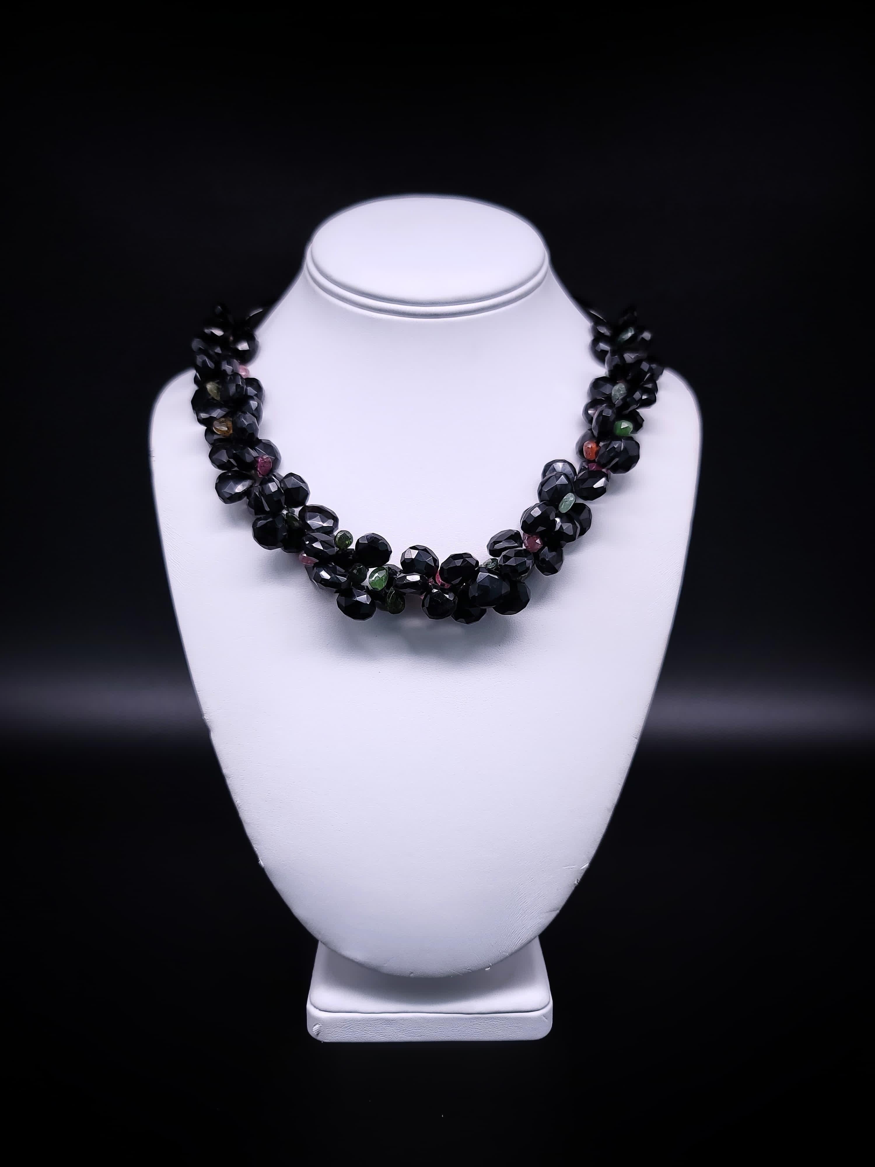 A.Jeschel Collier Brillant en grenat noir et tourmaline en vente 5