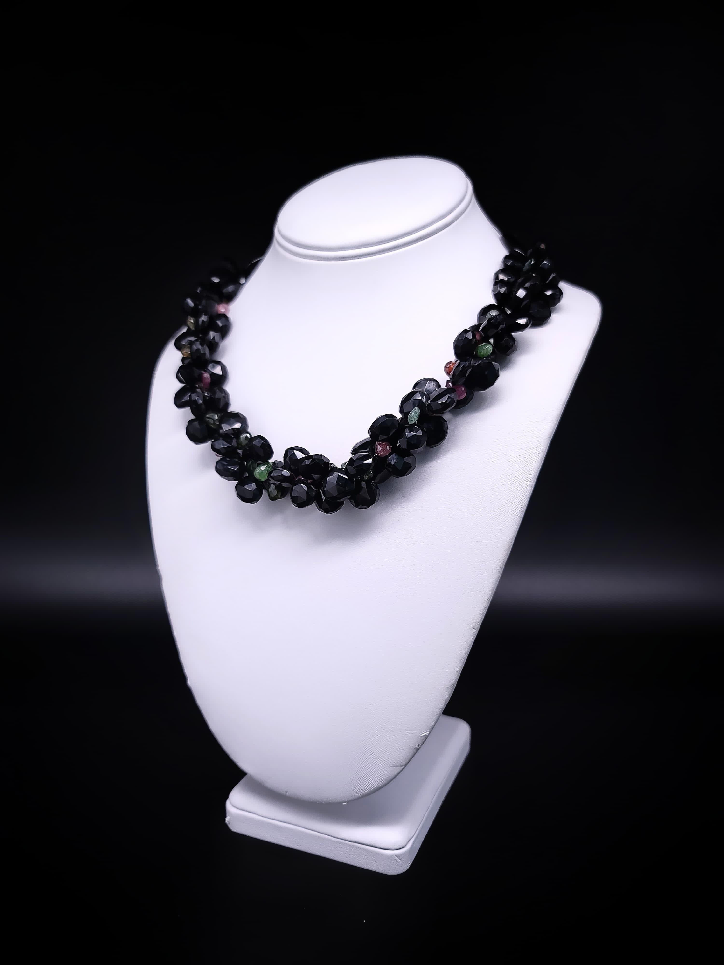 A.Jeschel Collier Brillant en grenat noir et tourmaline en vente 6
