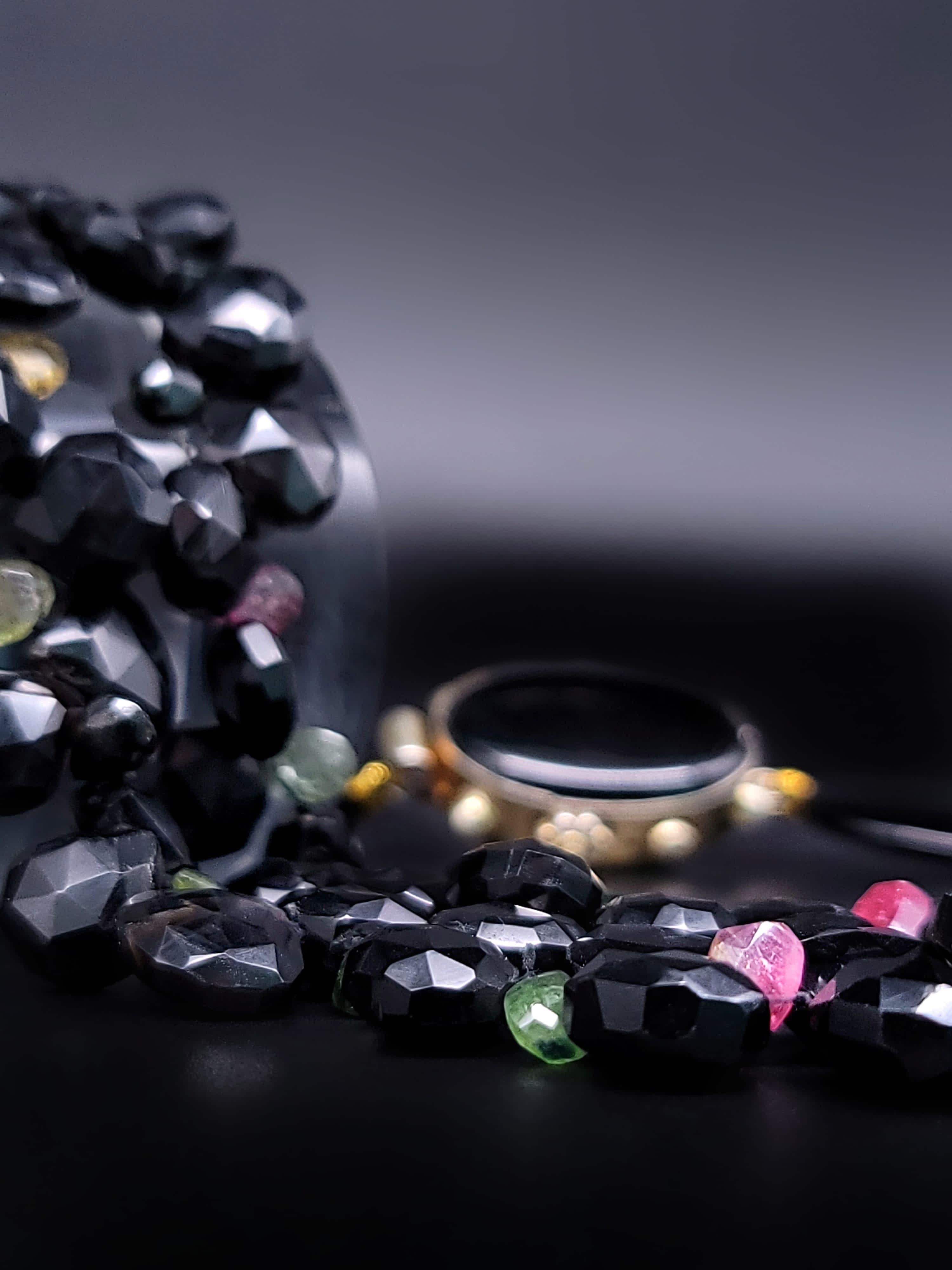 A.Jeschel Collier Brillant en grenat noir et tourmaline Neuf - En vente à Miami, FL