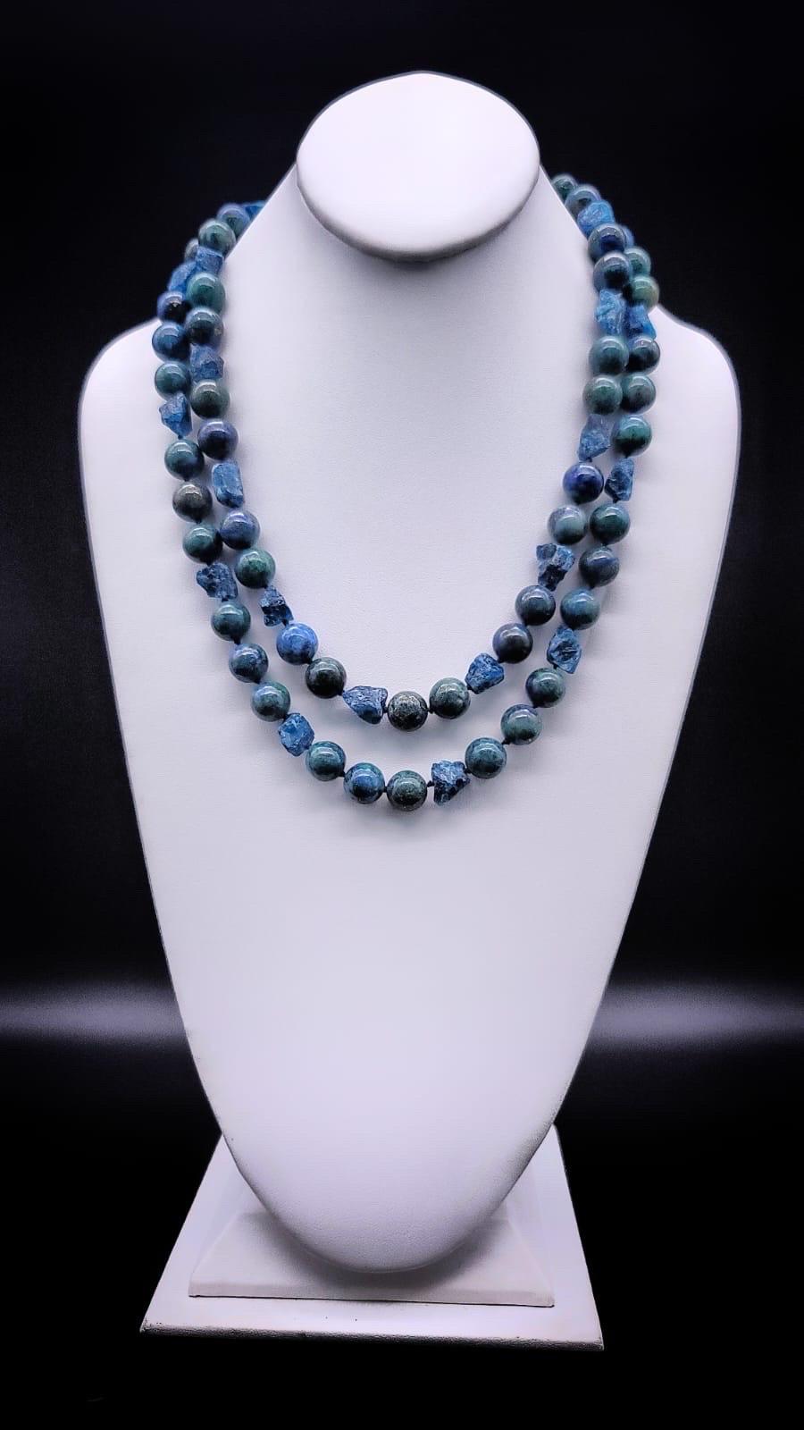 A.Jeschel Captivating Chrysocolla and Apatite necklace For Sale 10