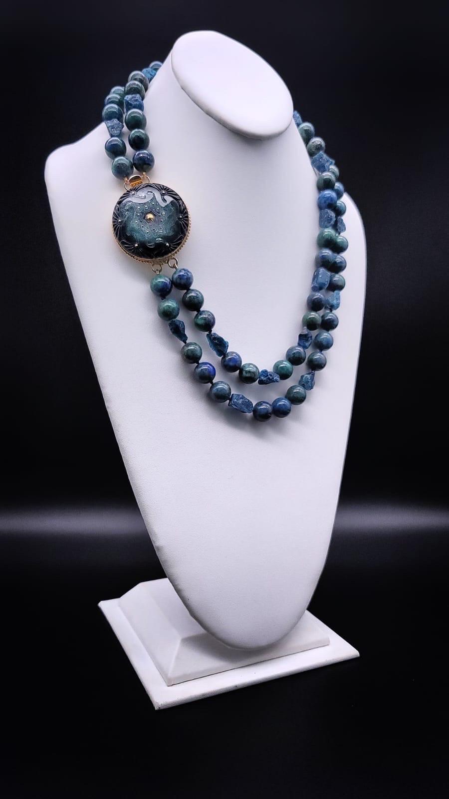 Contemporary A.Jeschel Captivating Chrysocolla and Apatite necklace For Sale