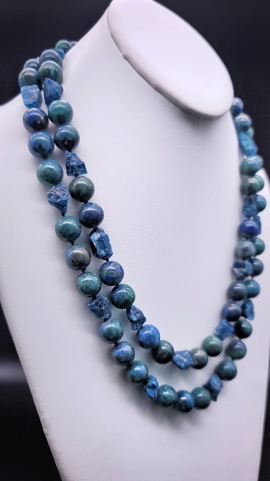 A.Jeschel Captivating Chrysocolla and Apatite necklace In New Condition For Sale In Miami, FL