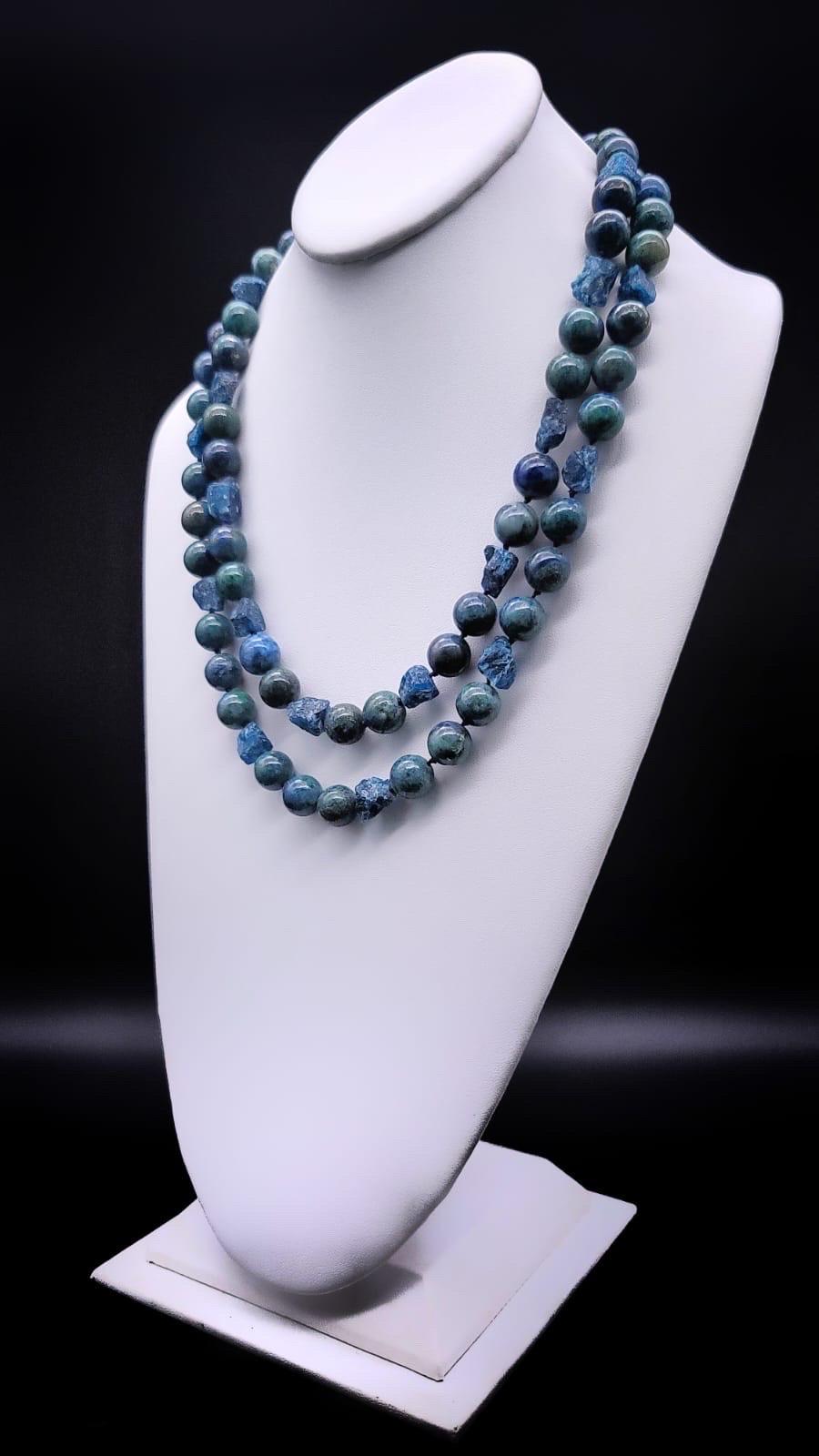 A.Jeschel Captivating Chrysocolla and Apatite necklace For Sale 2