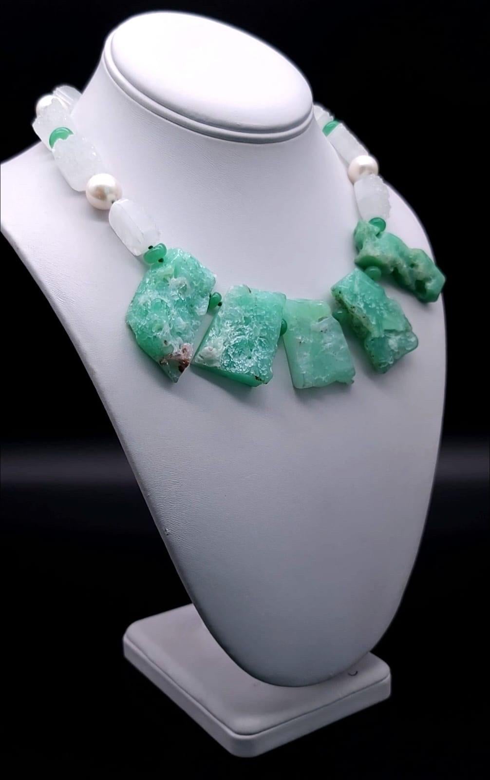 A.Jeschel Captivating Chrysoprase bold necklace. For Sale 5