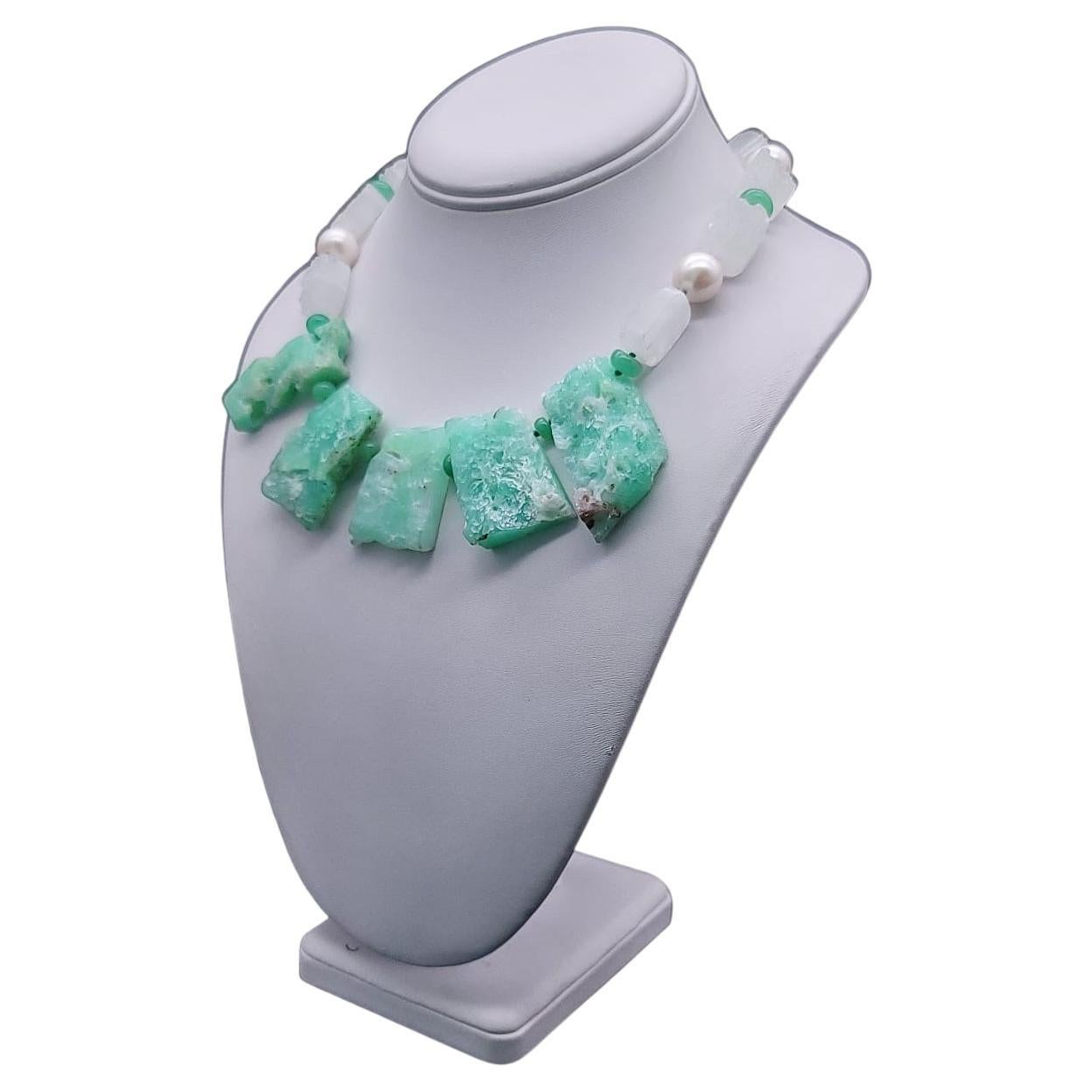 A.Jeschel Captivating Chrysoprase bold necklace.