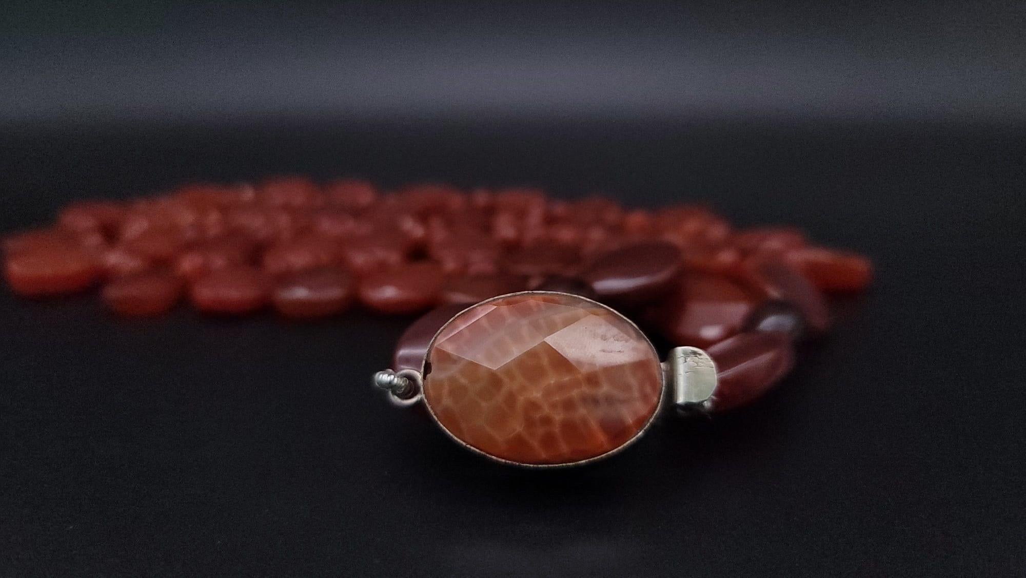 A.Jeschel Carnelian rust colored teardrop necklace. For Sale 7