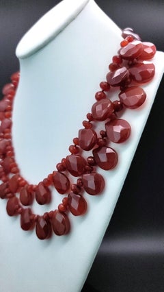 A.Jeschel Carnelian rust colored teardrop necklace.