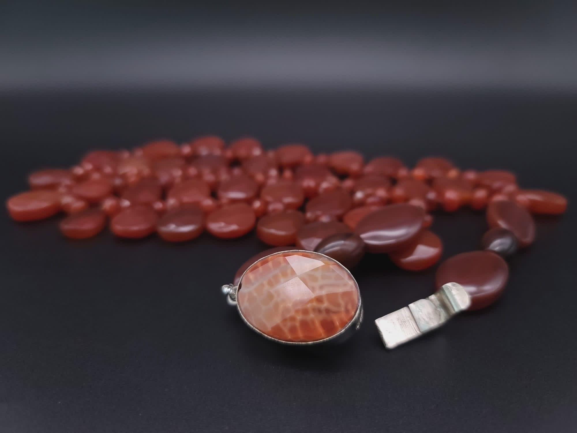 A.Jeschel Carnelian rust colored teardrop necklace. For Sale 12