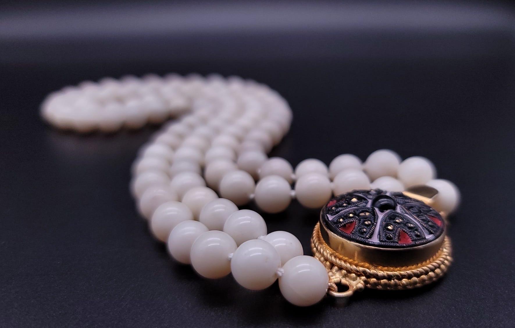 Women's A.Jeschel Elegant two strand white Opal necklace For Sale