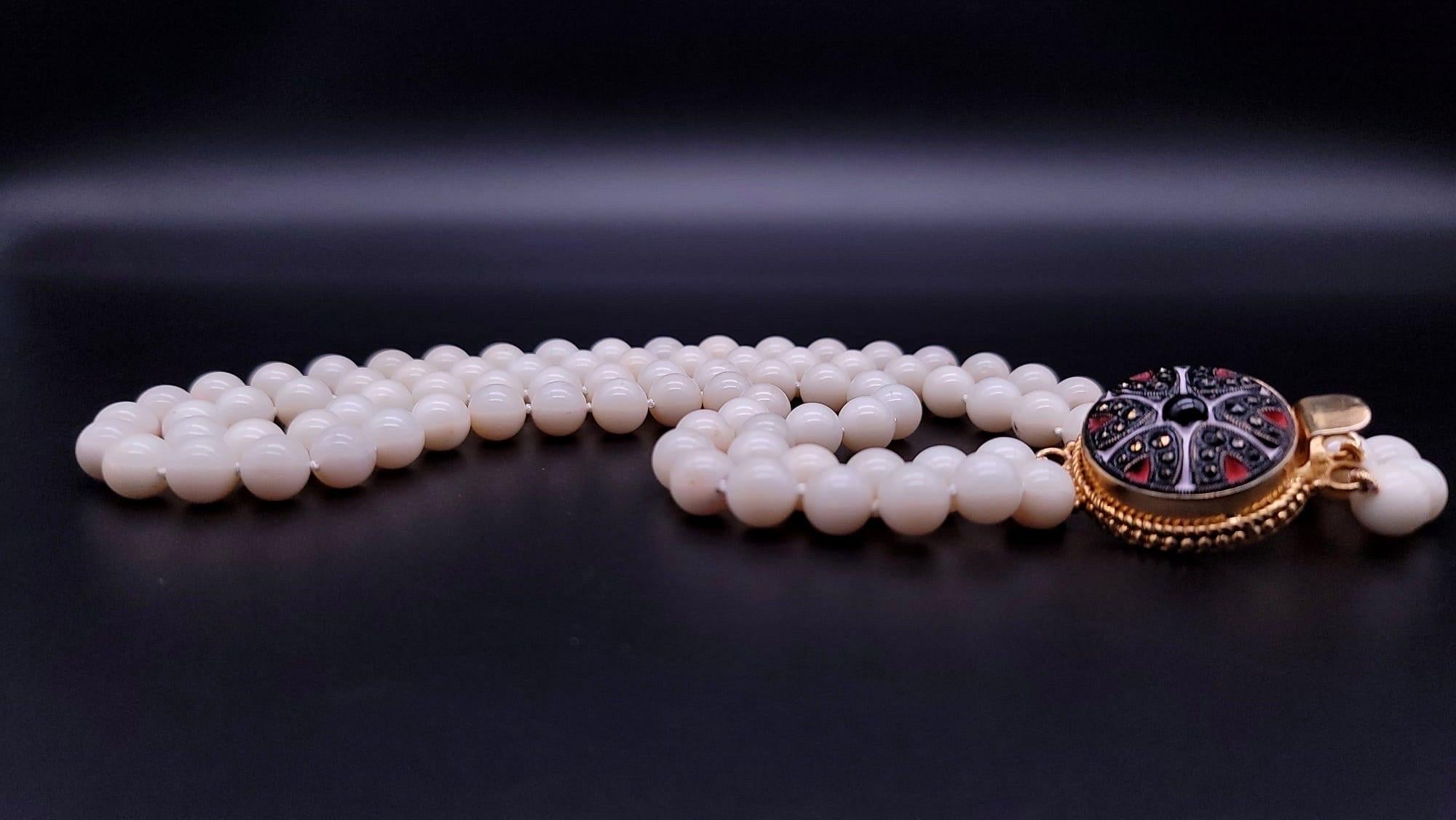A.Jeschel Elegant two strand white Opal necklace 2