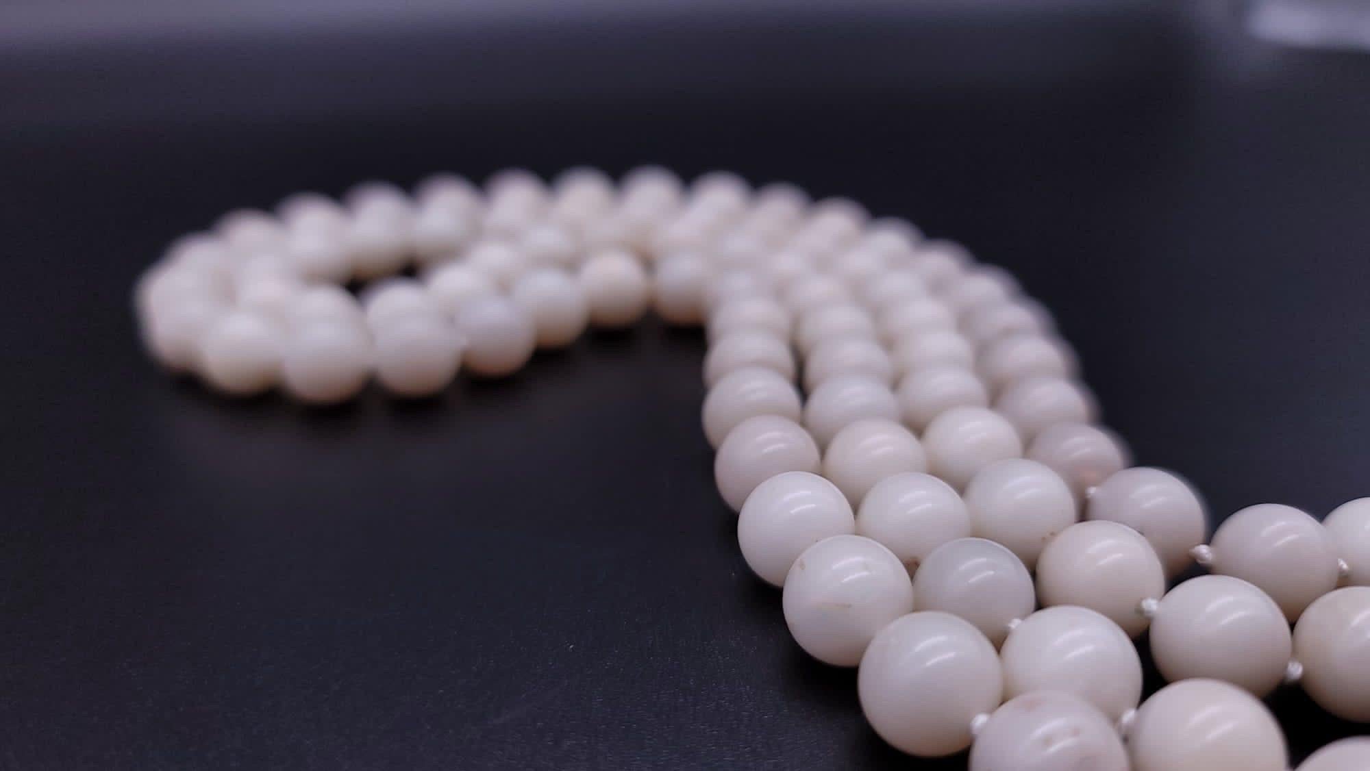 A.Jeschel Elegant two strand white Opal necklace 5