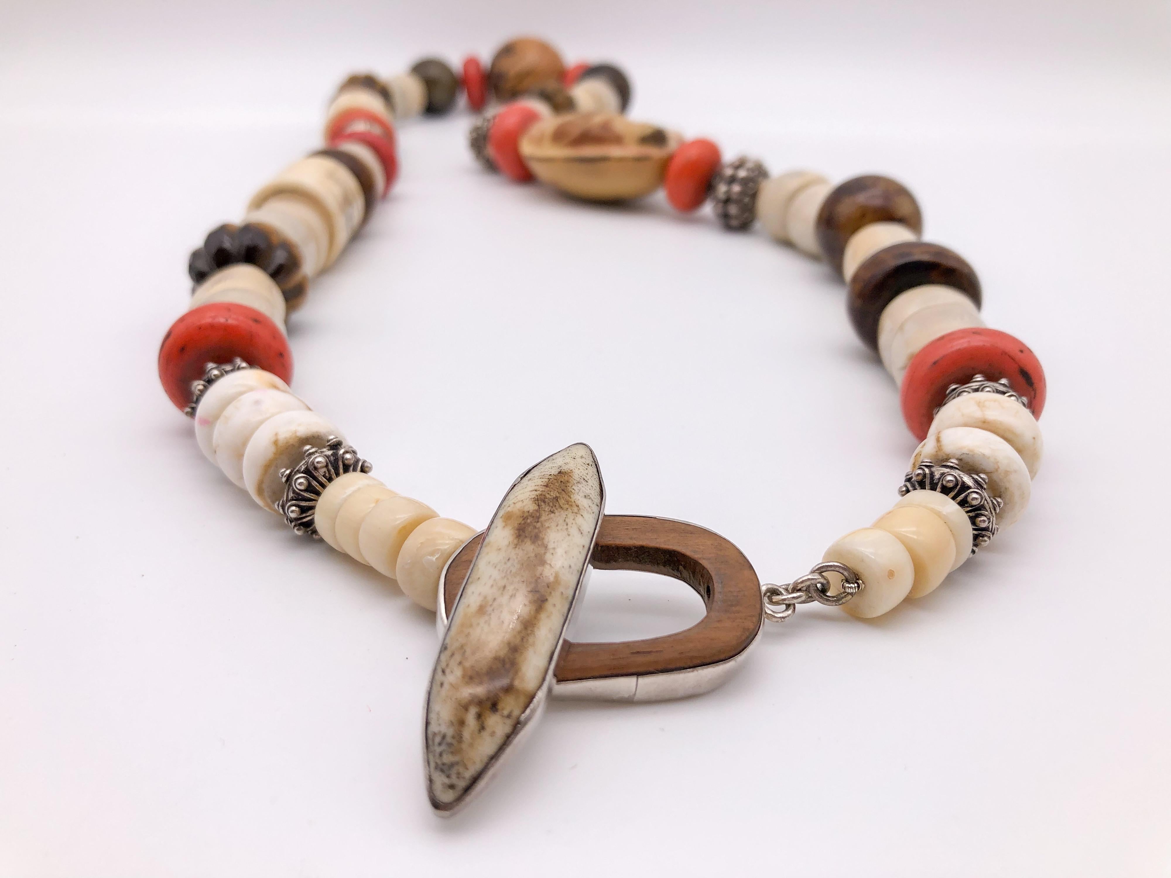 A.Jeschel Colorful Ethnic Tibetan beads and Carved Buddha necklace For Sale 8