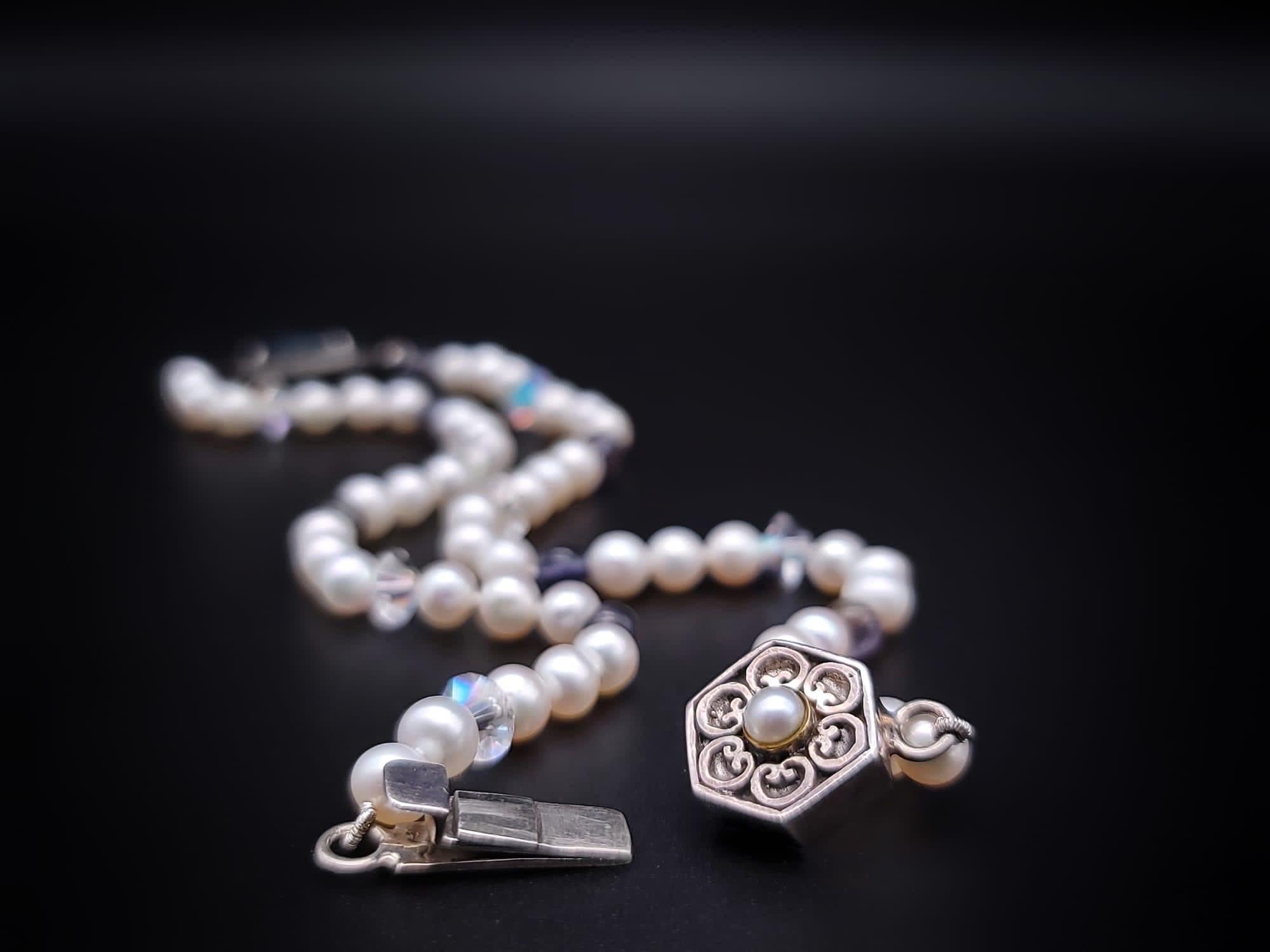 A.Jeschel  Choker-Halskette mit zarten Saphiren und Perlen. im Angebot 8