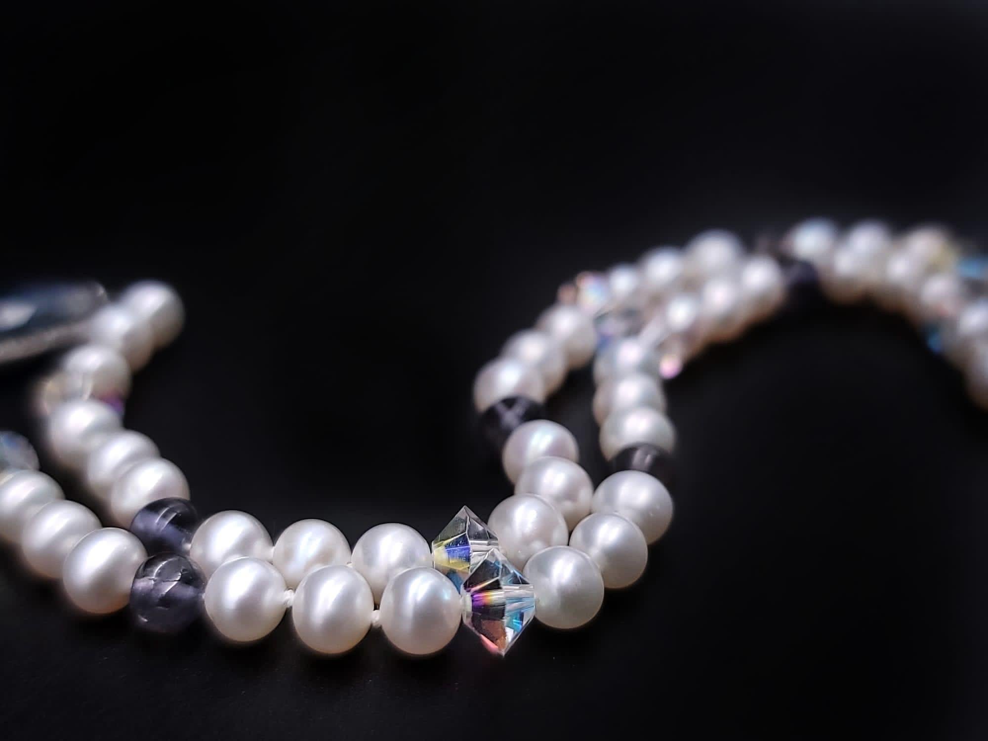 A.Jeschel  Choker-Halskette mit zarten Saphiren und Perlen. im Angebot 9