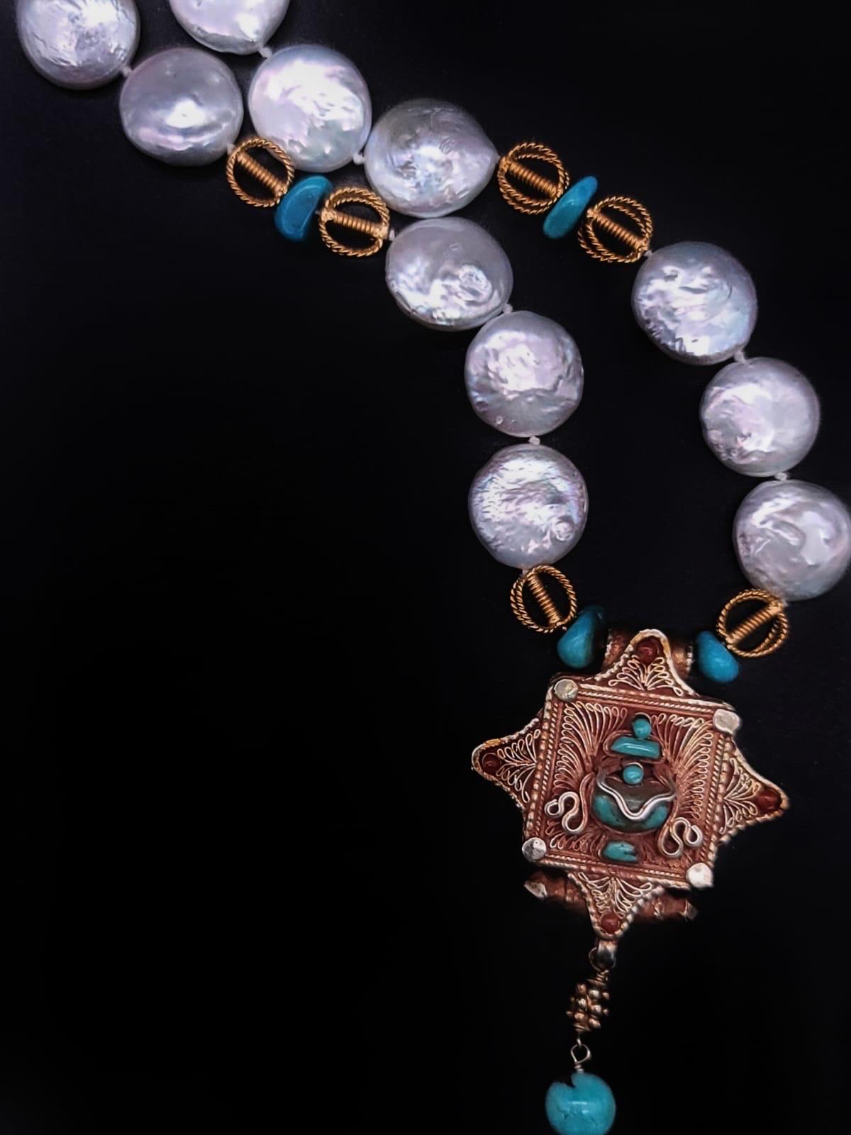 A.Jeschel Delicate Tibetan Ghau box Pearl necklace. 5