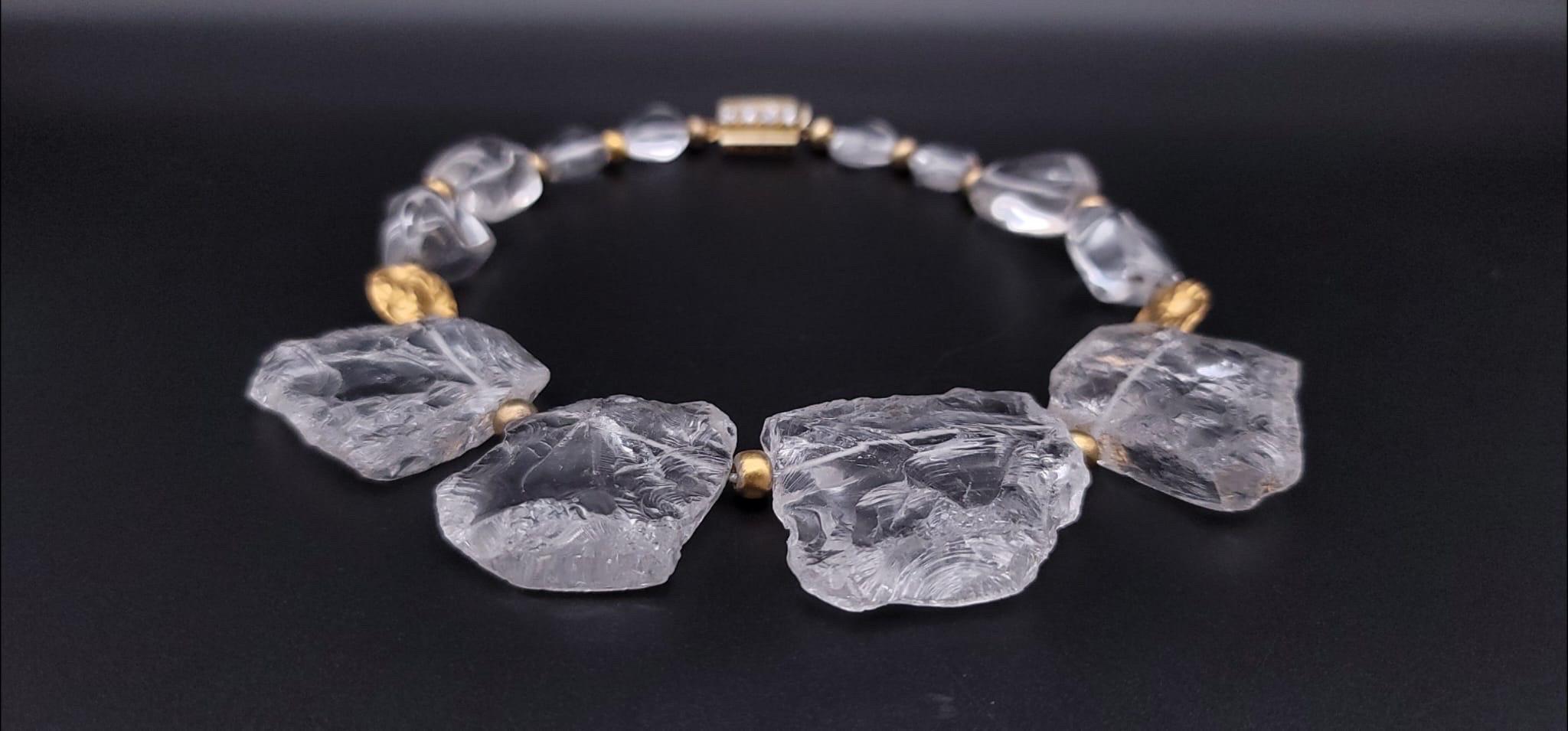 Dramatische Halskette aus gehämmerten Bergkristallplatten von A.Jeschel. im Zustand „Neu“ im Angebot in Miami, FL