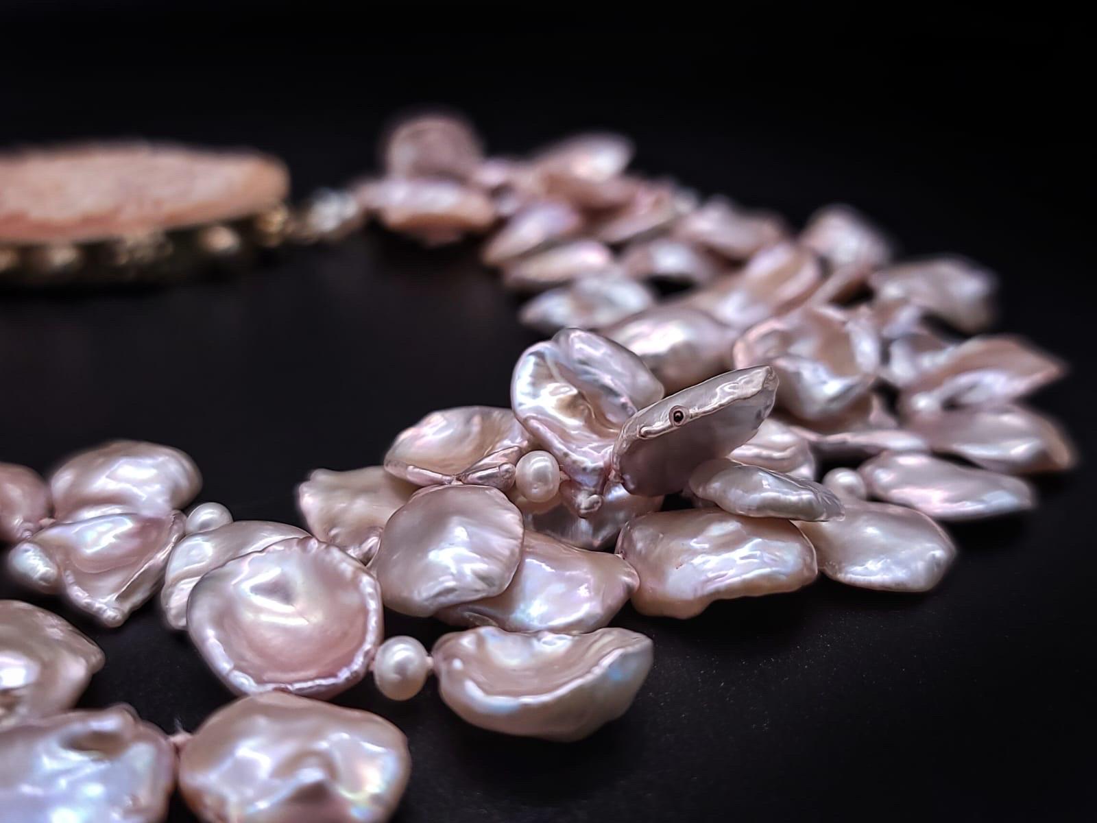A.Jeschel, élégant collier de perles Keshi avec fermoir italien vintage. en vente 5