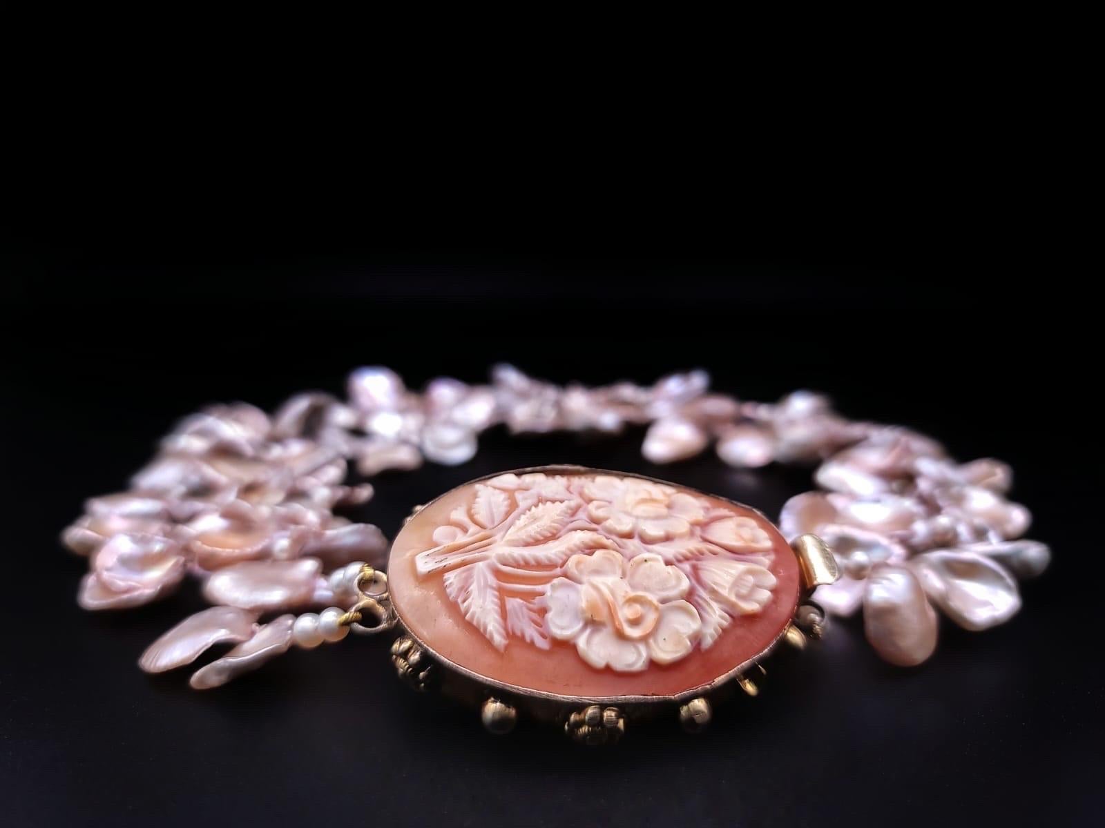A.Jeschel, élégant collier de perles Keshi avec fermoir italien vintage. en vente 2