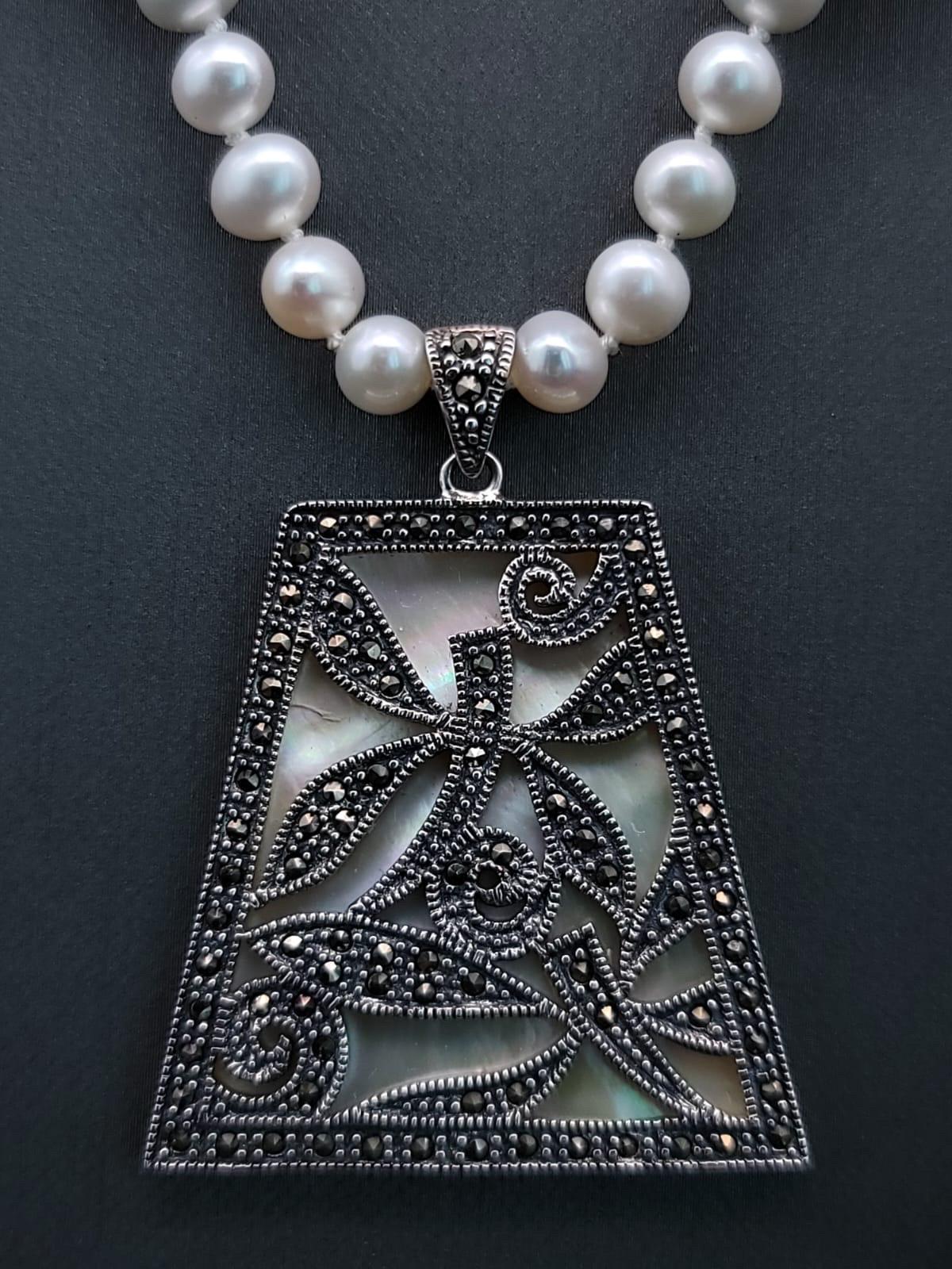 A.Jeschel Elegant Long Baroque Necklace with pendant. For Sale 8