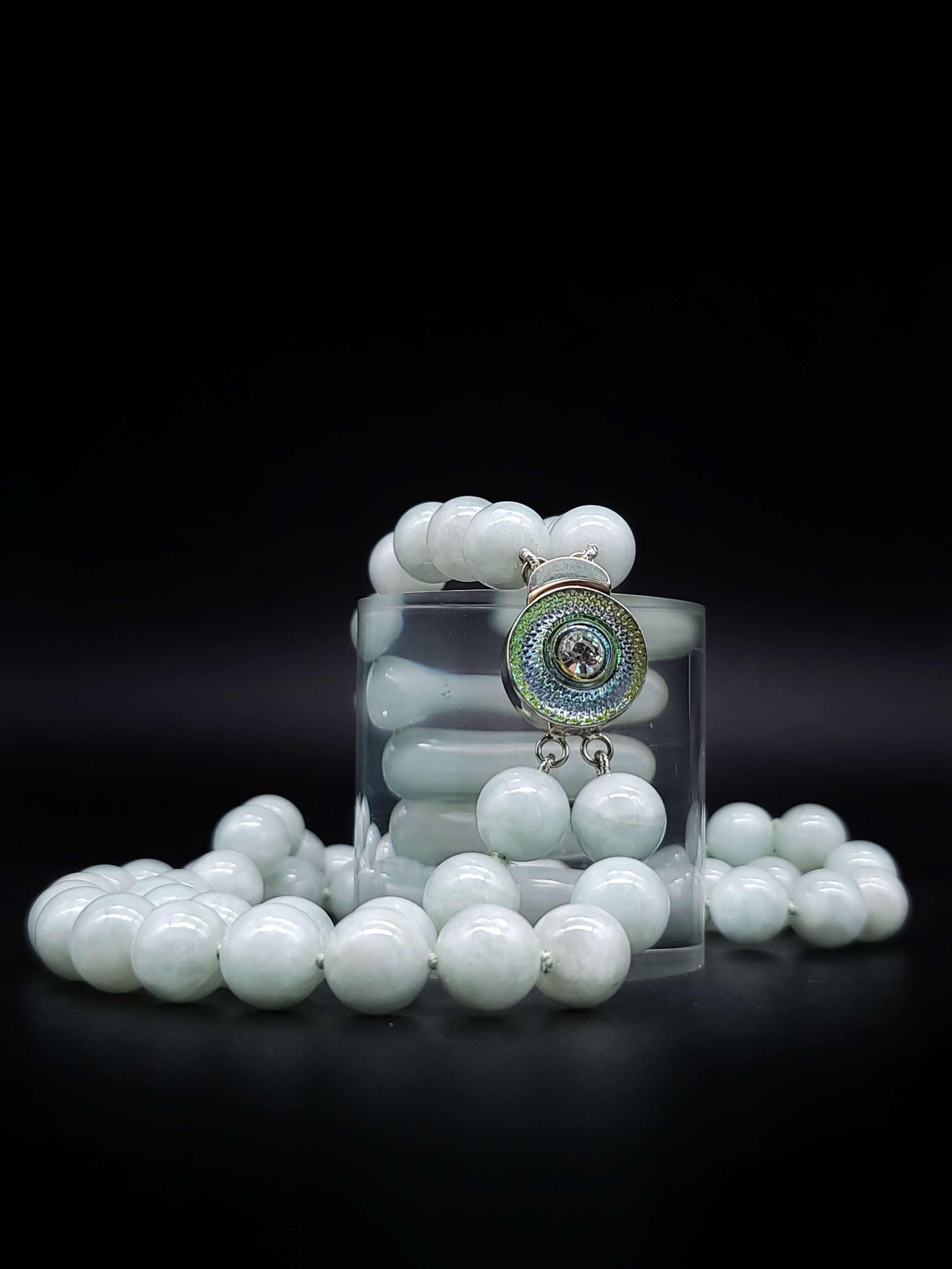 A.Jeschel Elegante collana abbinata in giada di Burma con chiusura firmata. in vendita 6