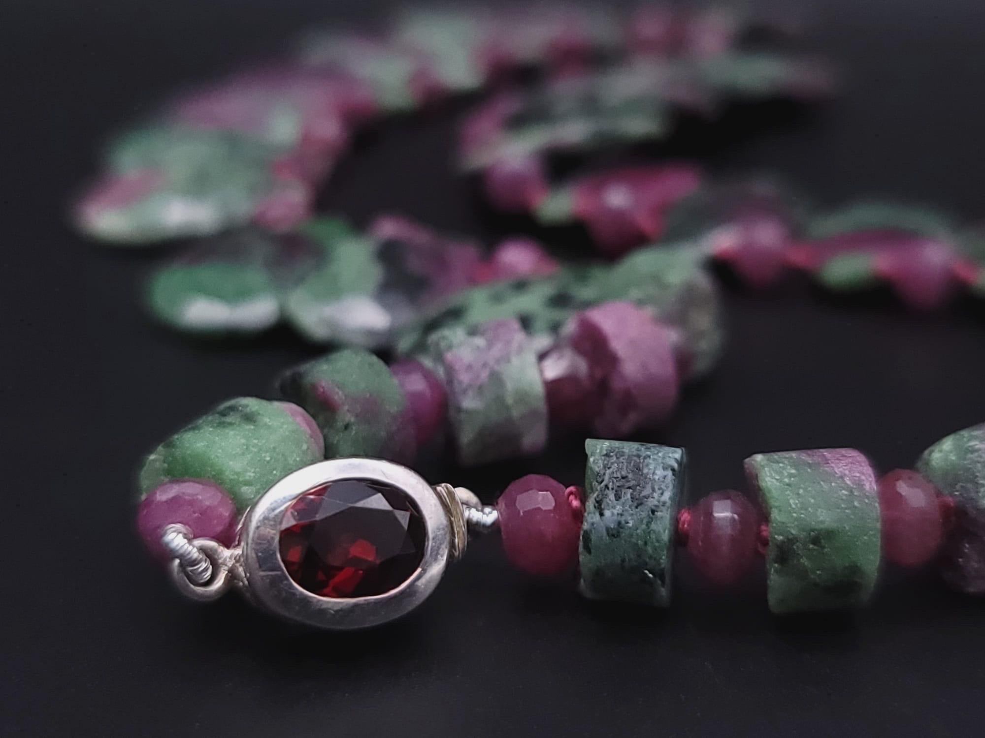 A.Jeschel Elegant Ruby Zoisite faceted Necklace For Sale 1