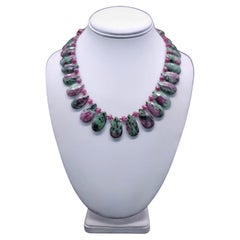 A.Jeschel Elegant Ruby Zoisite faceted Necklace