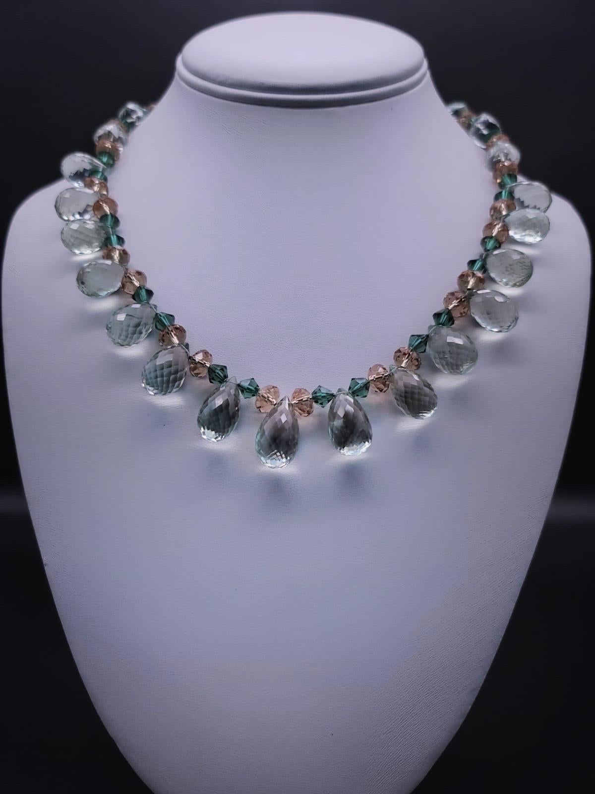 A.Jeschel Elegant soft green Amethyst Necklace 3