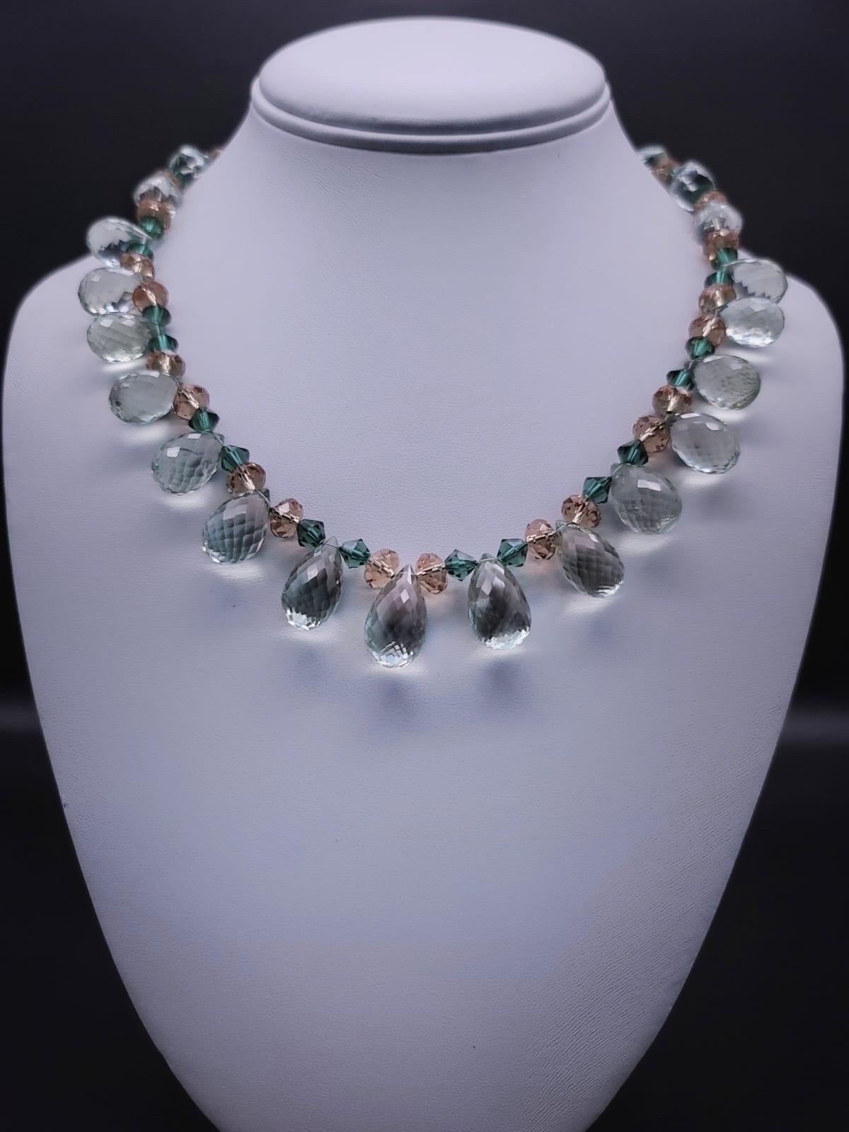 A.Jeschel Elegant soft green Amethyst Necklace 5