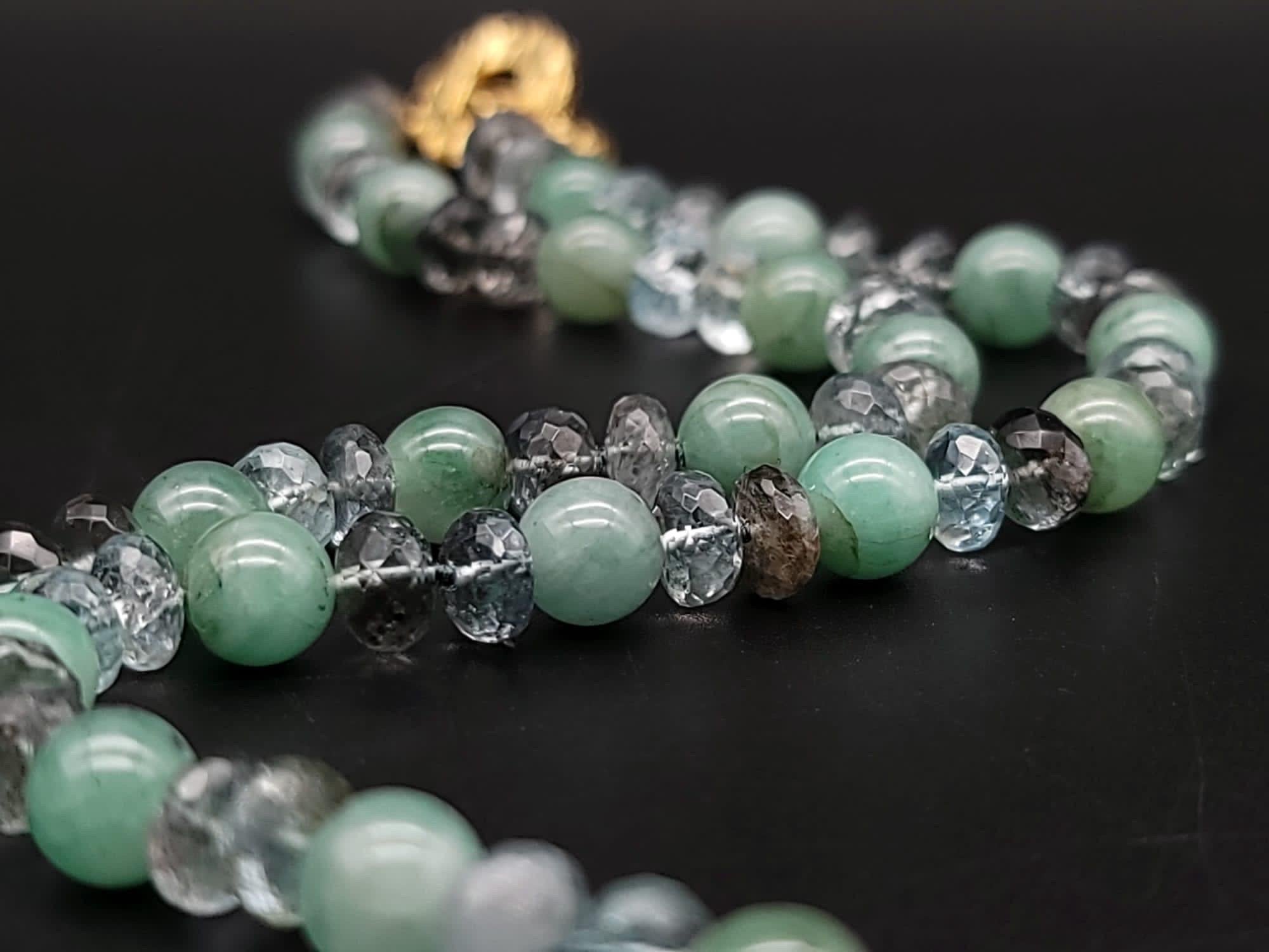 A.Jeschel Emerald pendant and Aquamarine necklace. 1