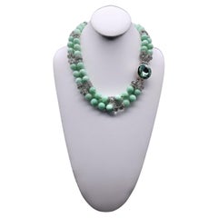 A.Jeschel Enchanted Green Moonstone with a signature clasp necklace.