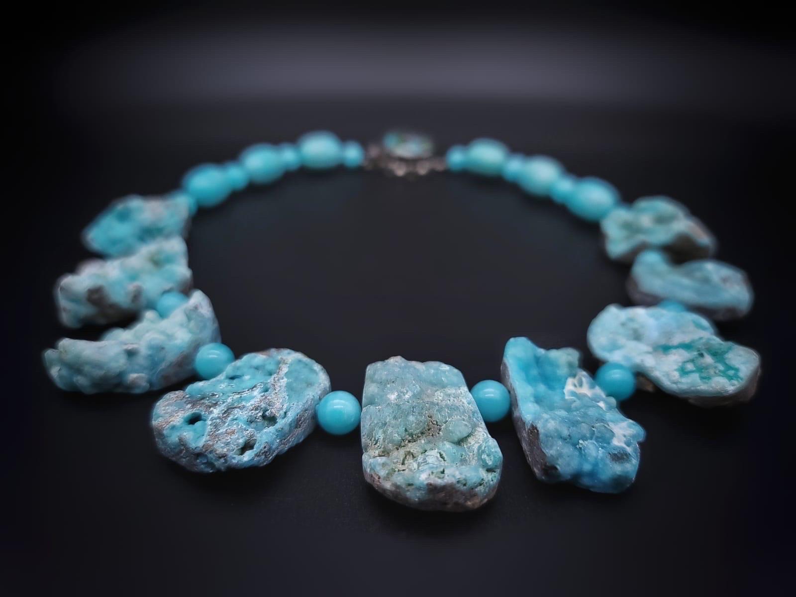 A.Jeschel Exotic Hemimorphite plates necklace. For Sale 2