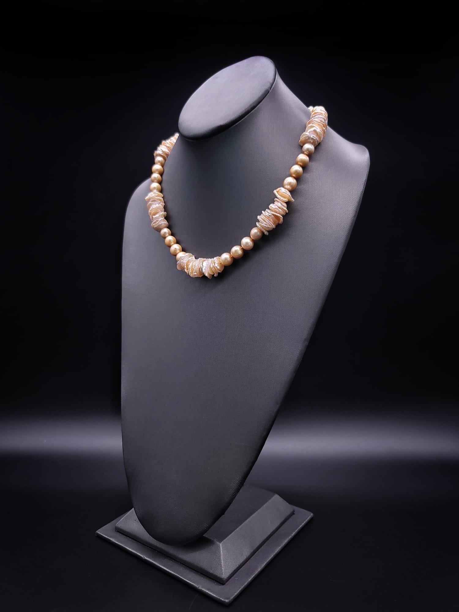 A.Jeschel Exquisite One-of-a-Kind Gold Pearl Necklace. For Sale 1
