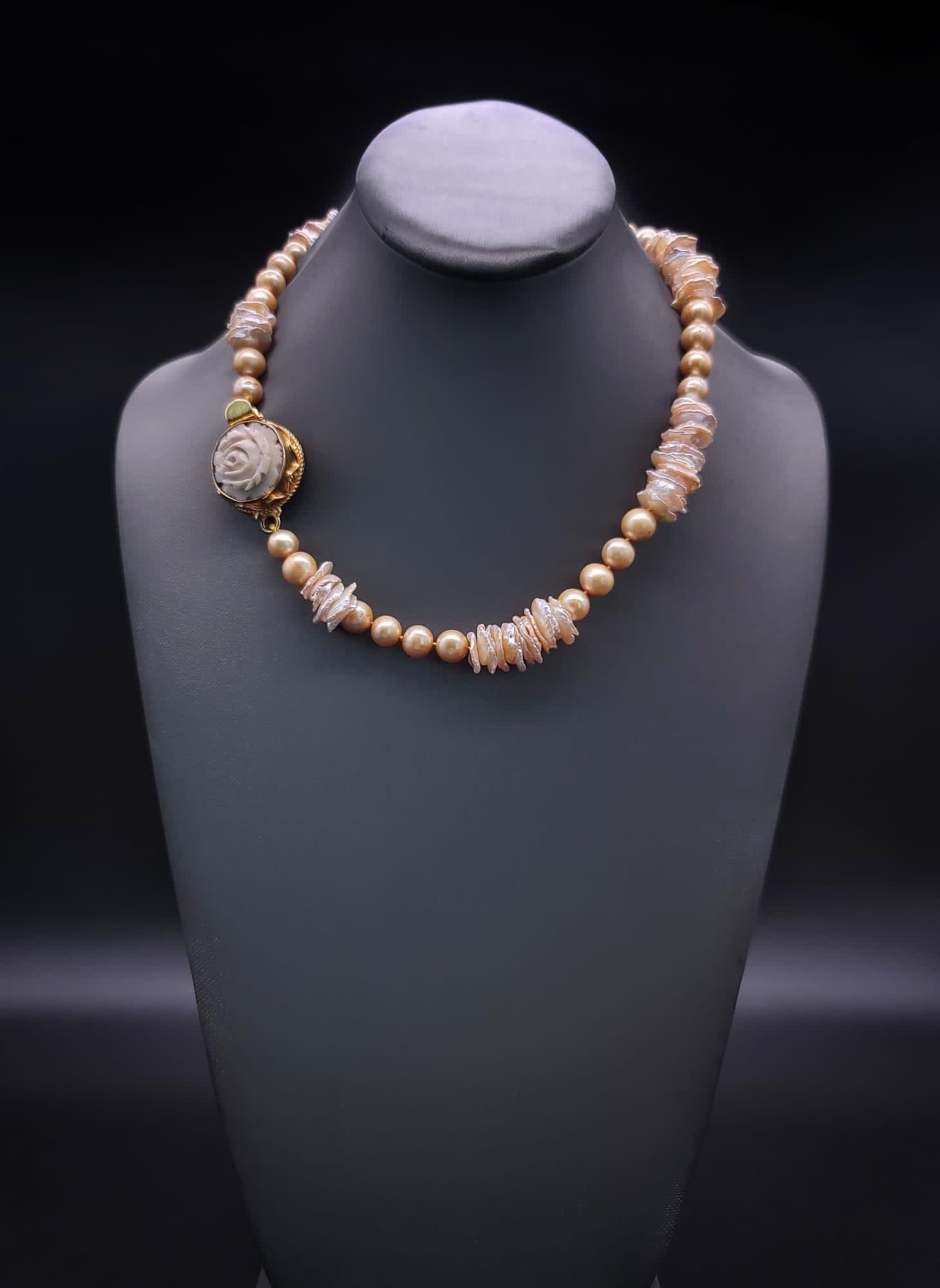 A.Jeschel Exquisite One-of-a-Kind Gold Pearl Necklace. For Sale 2