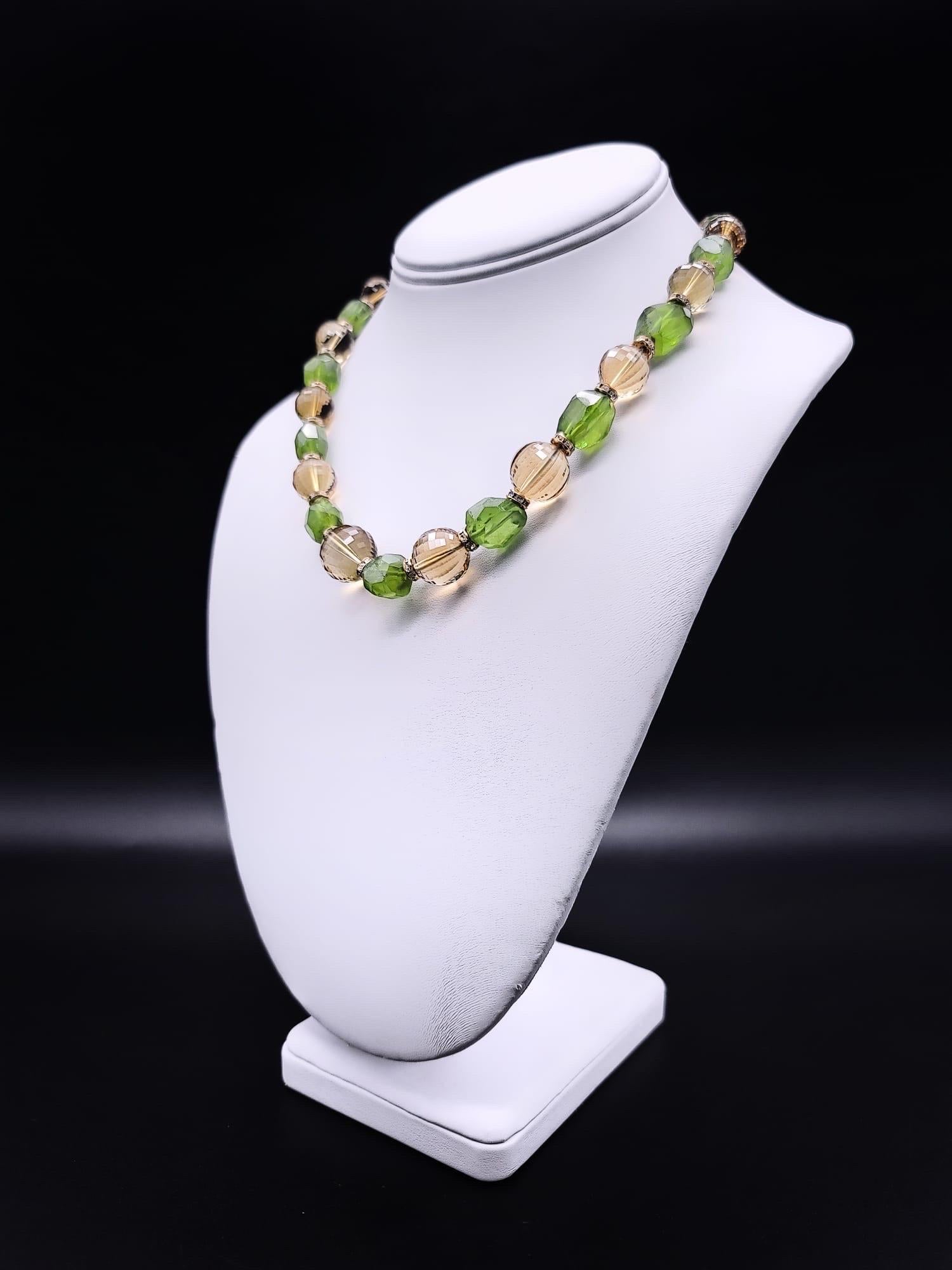 A.Jeschel Extraordinary Peridot and Citrine single strand necklace. For Sale 6