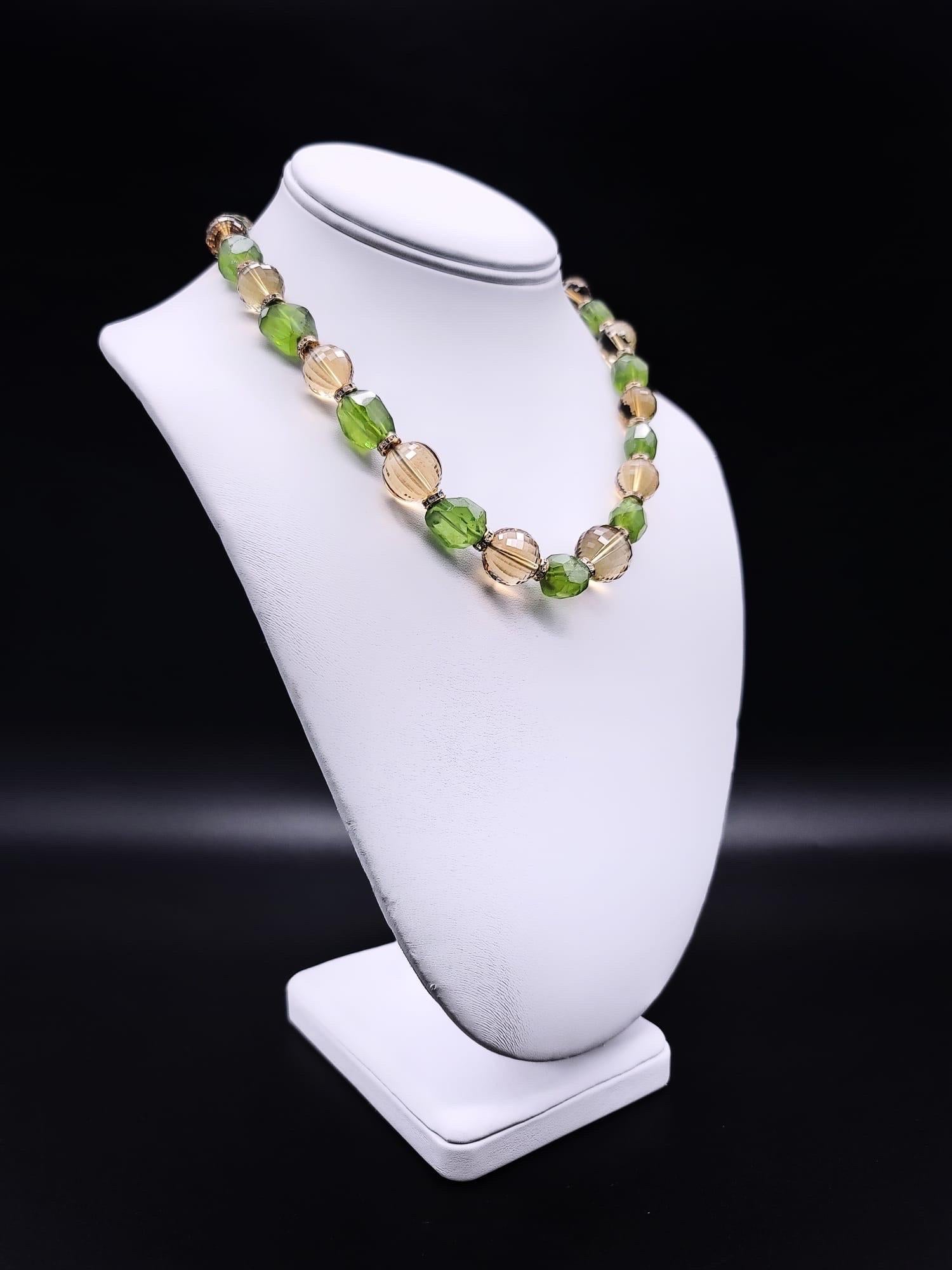A.Jeschel Extraordinary Peridot and Citrine single strand necklace. For Sale 8